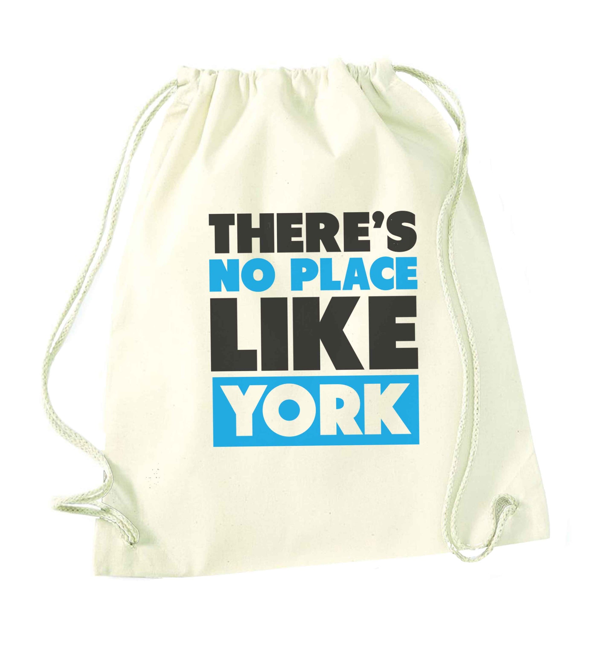 There's no place like york natural drawstring bag