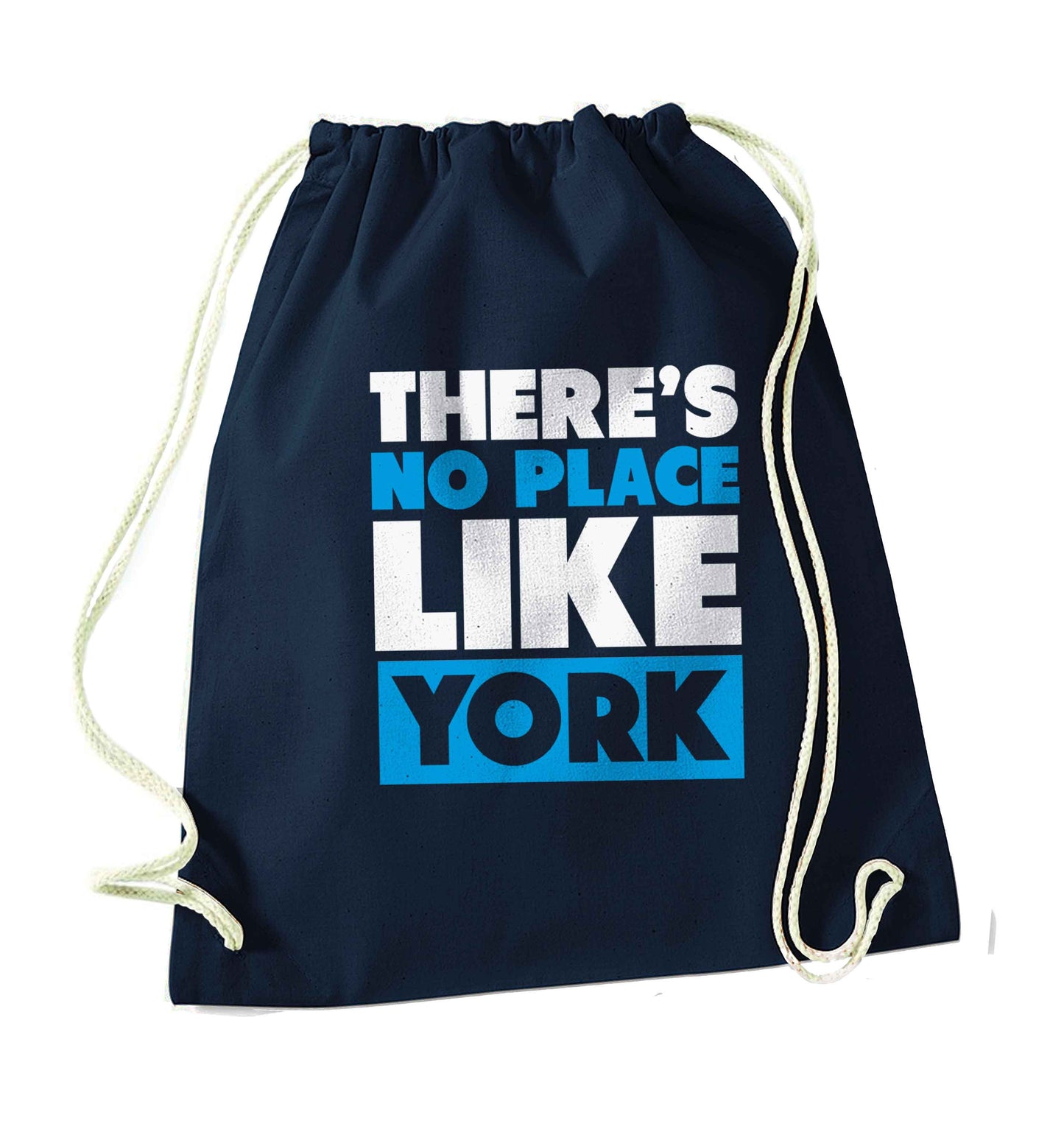 There's no place like york navy drawstring bag
