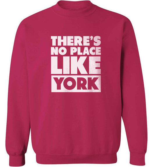 There's no place like york adult's unisex pink sweater 2XL