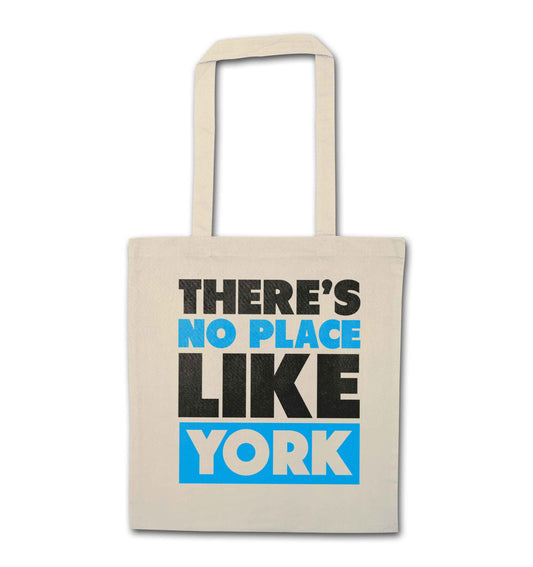 There's no place like york natural tote bag