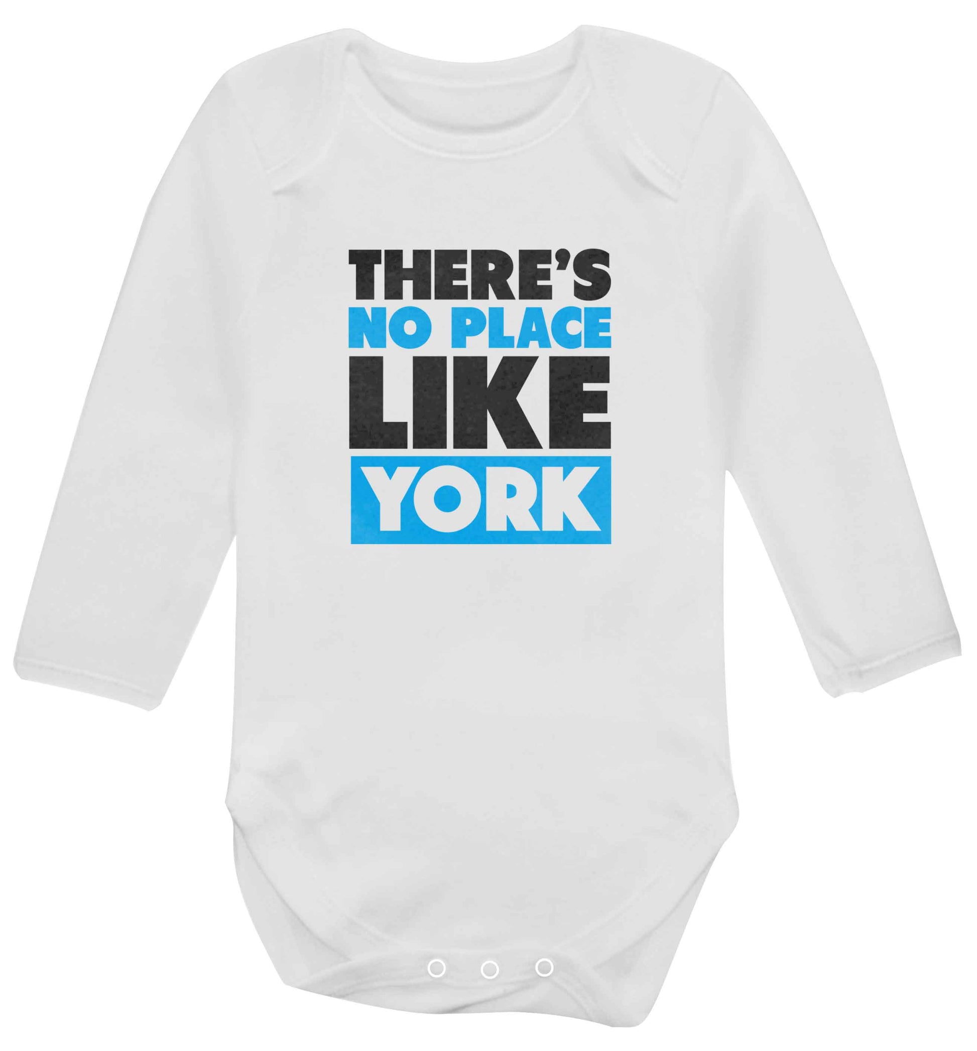 There's no place like york baby vest long sleeved white 6-12 months