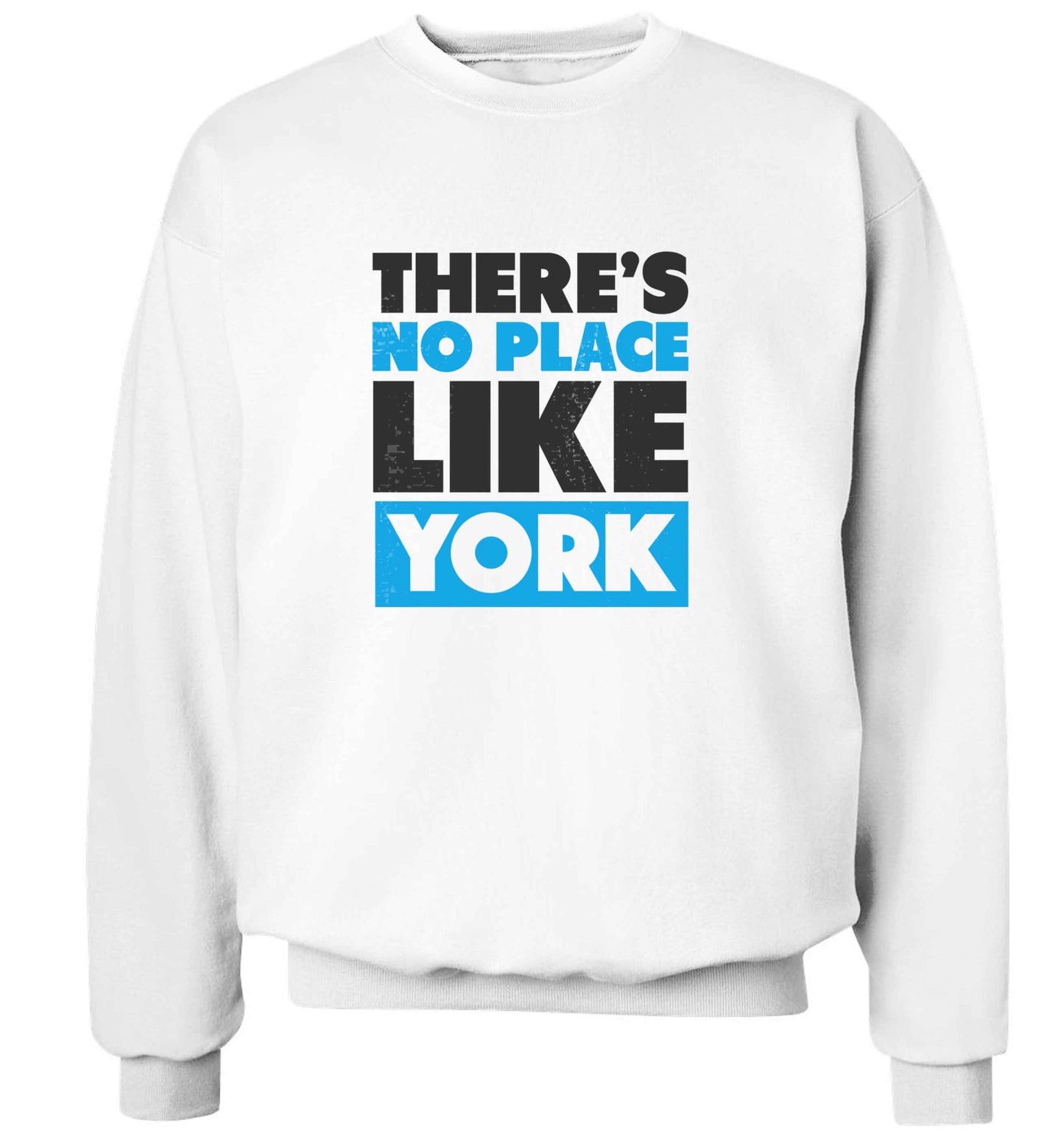 There's no place like york adult's unisex white sweater 2XL