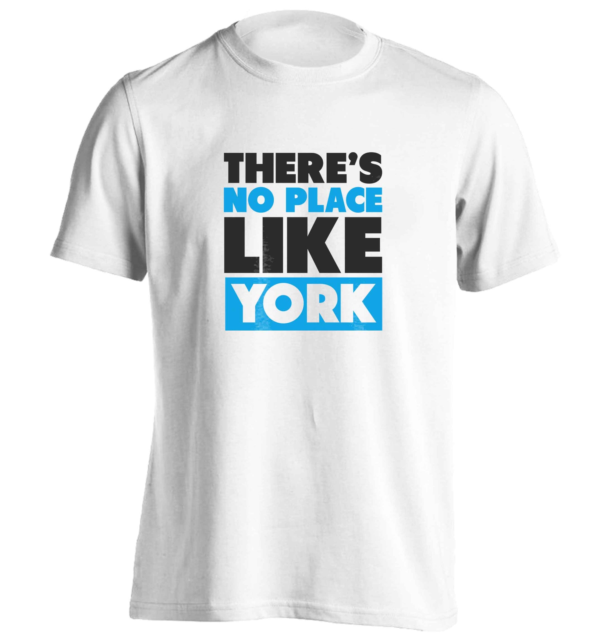 There's no place like york adults unisex white Tshirt 2XL
