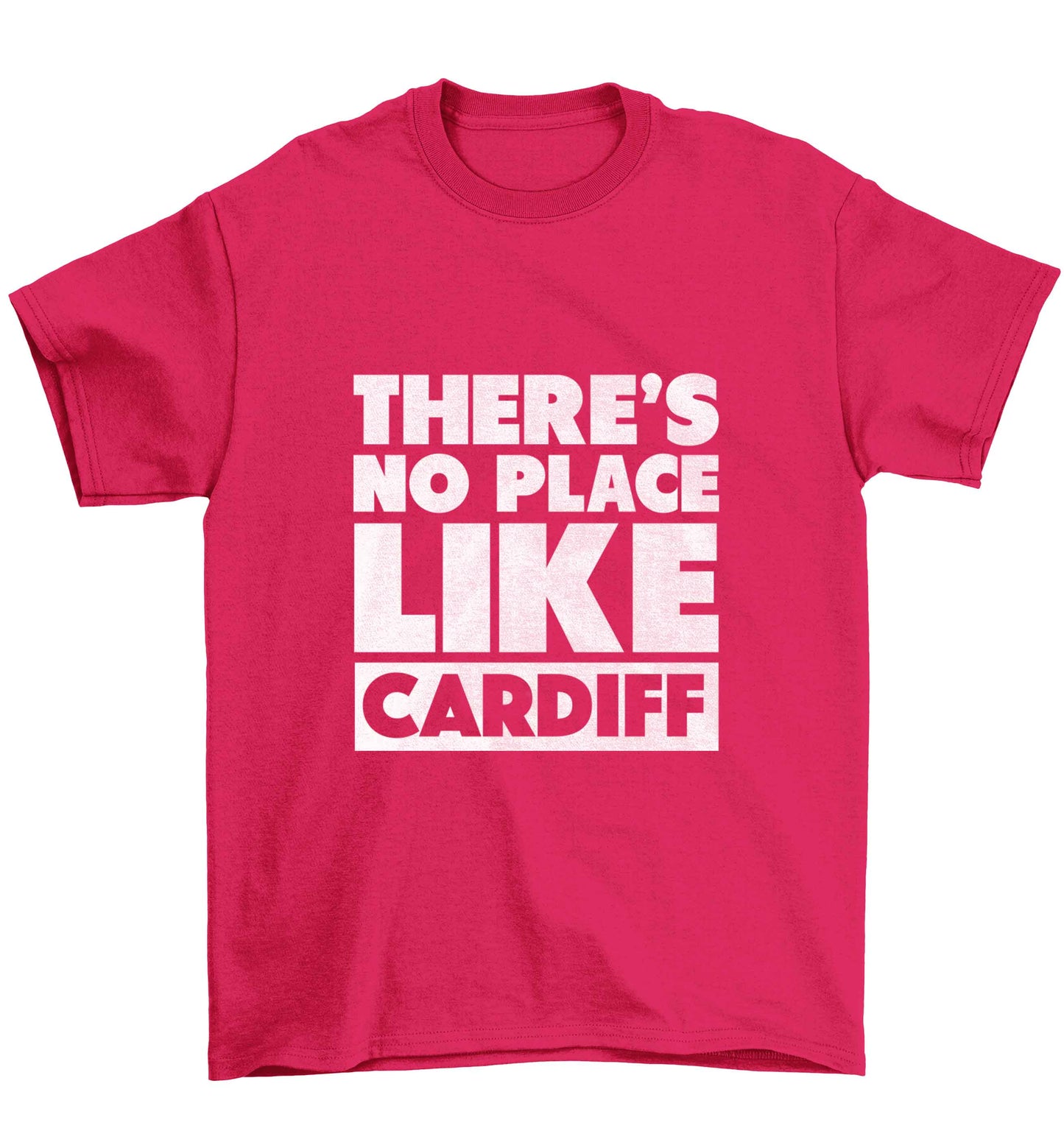 There's no place like Cardiff Children's pink Tshirt 12-13 Years