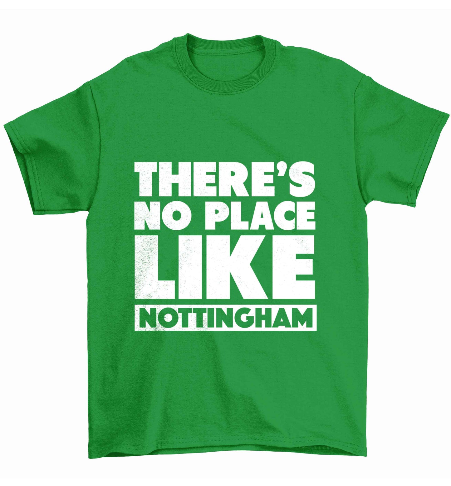 There's no place like Nottingham Children's green Tshirt 12-13 Years