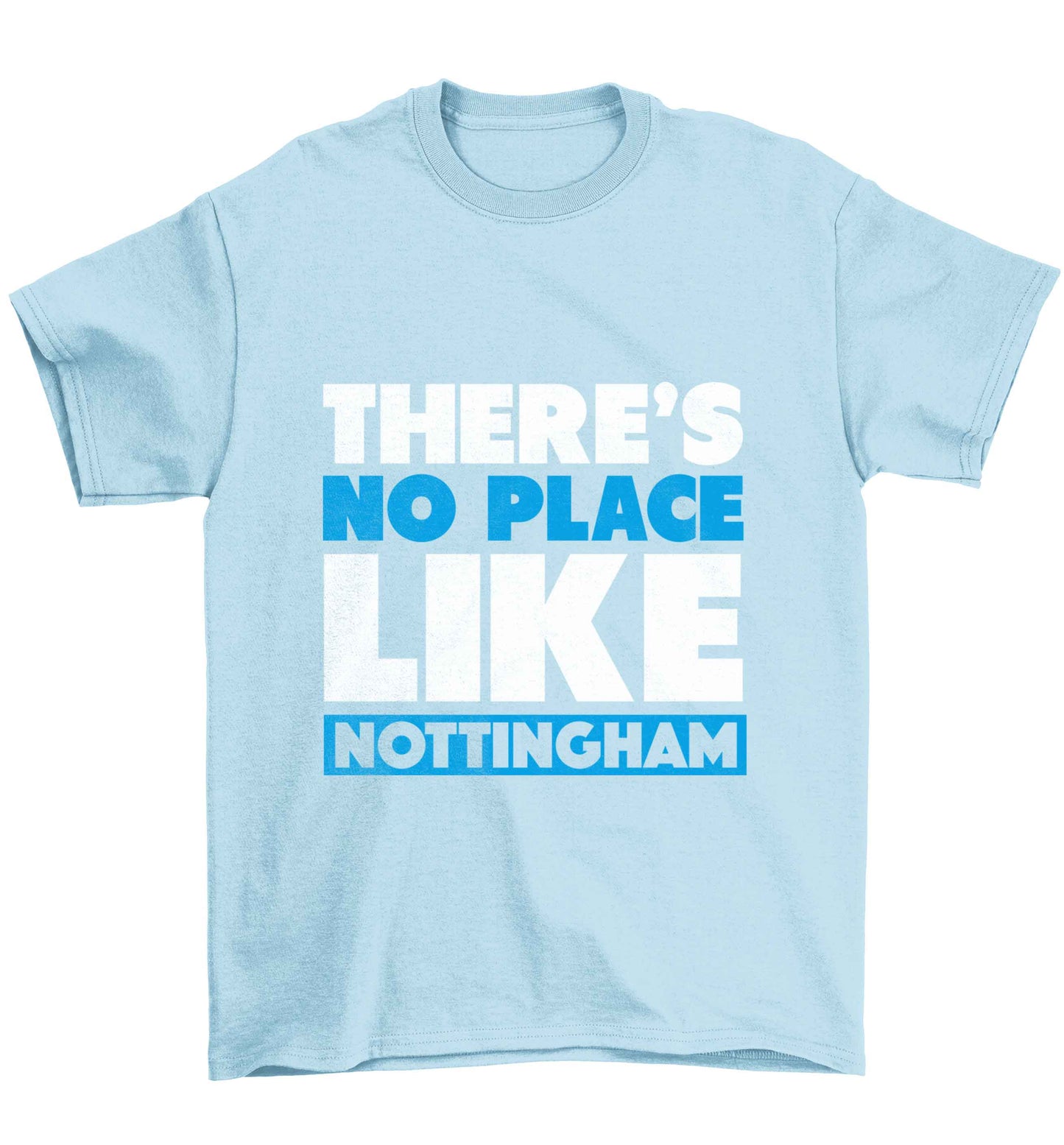 There's no place like Nottingham Children's light blue Tshirt 12-13 Years