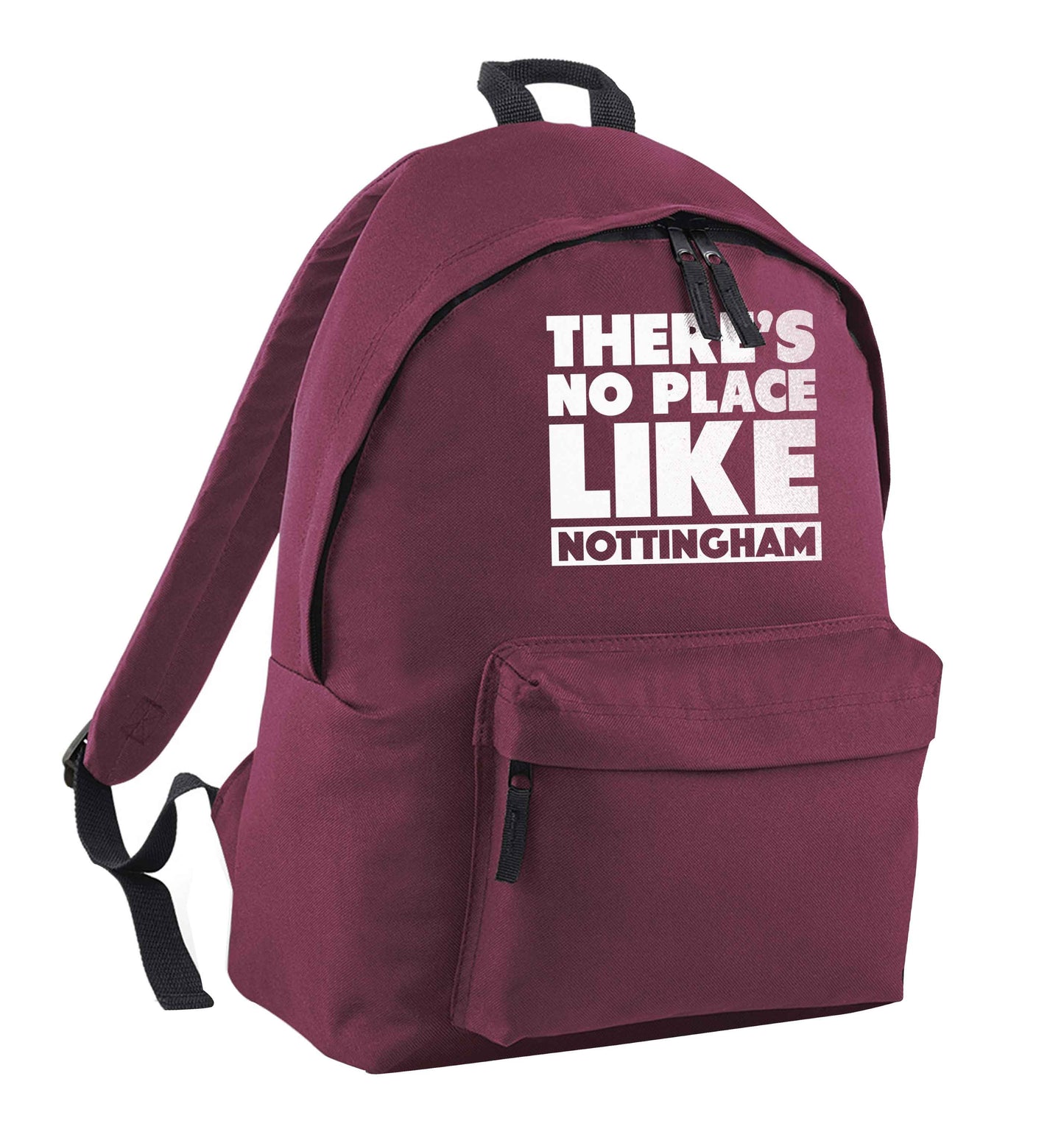 There's no place like Nottingham maroon adults backpack