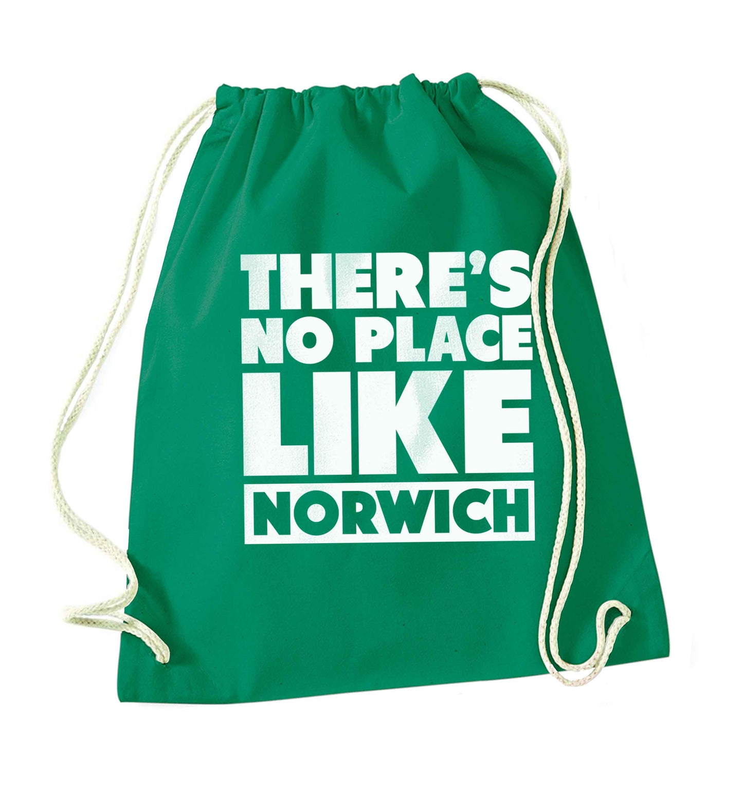 There's no place like Norwich green drawstring bag