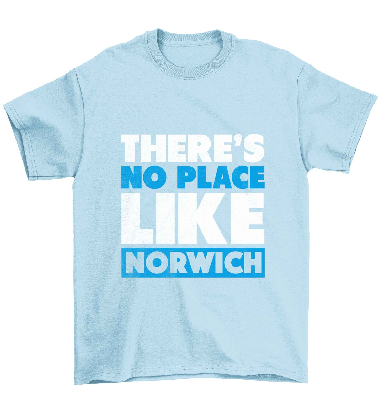 There's no place like Norwich Children's light blue Tshirt 12-13 Years