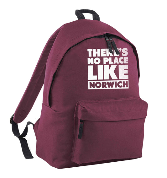 There's no place like Norwich maroon children's backpack