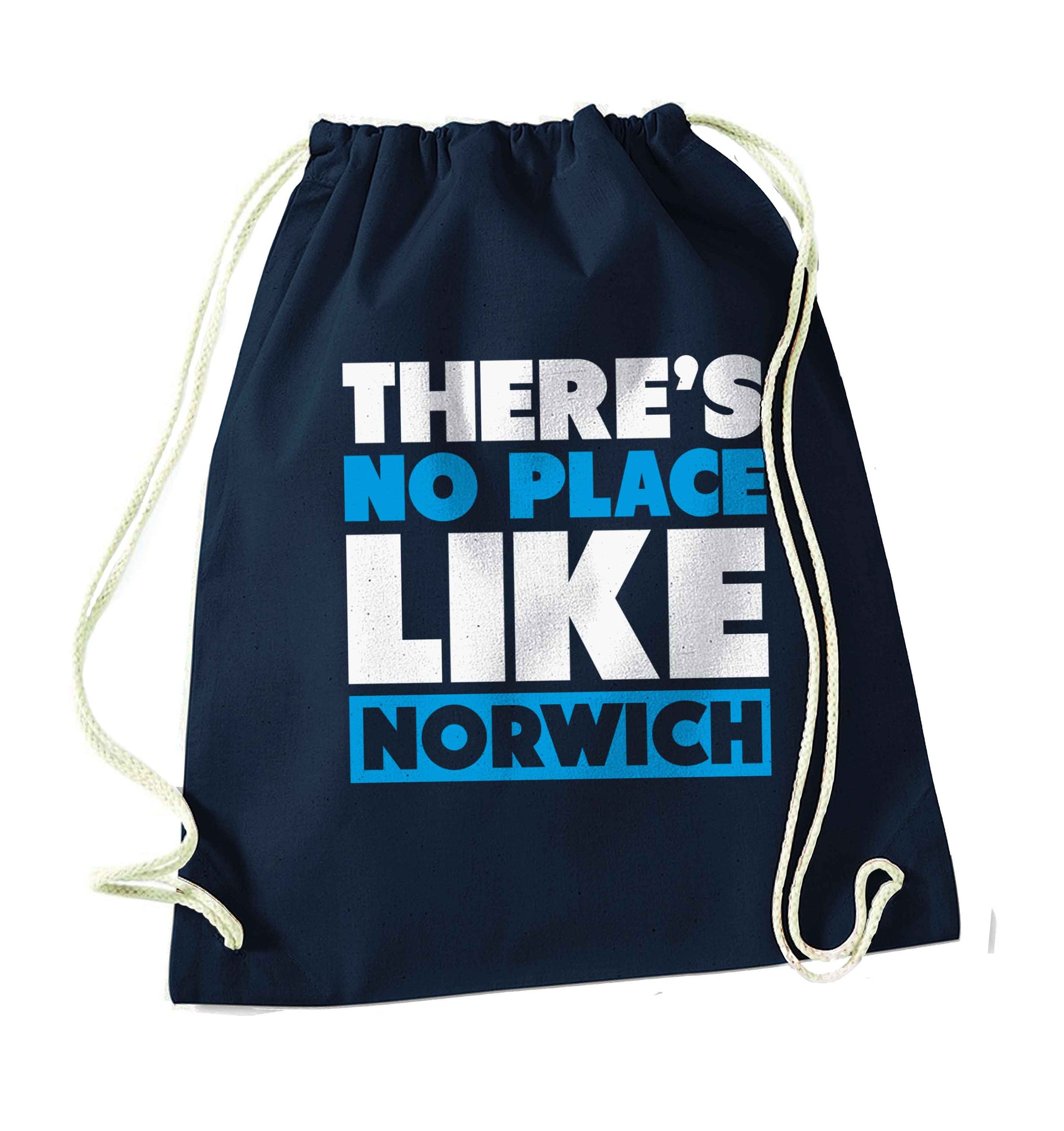 There's no place like Norwich navy drawstring bag