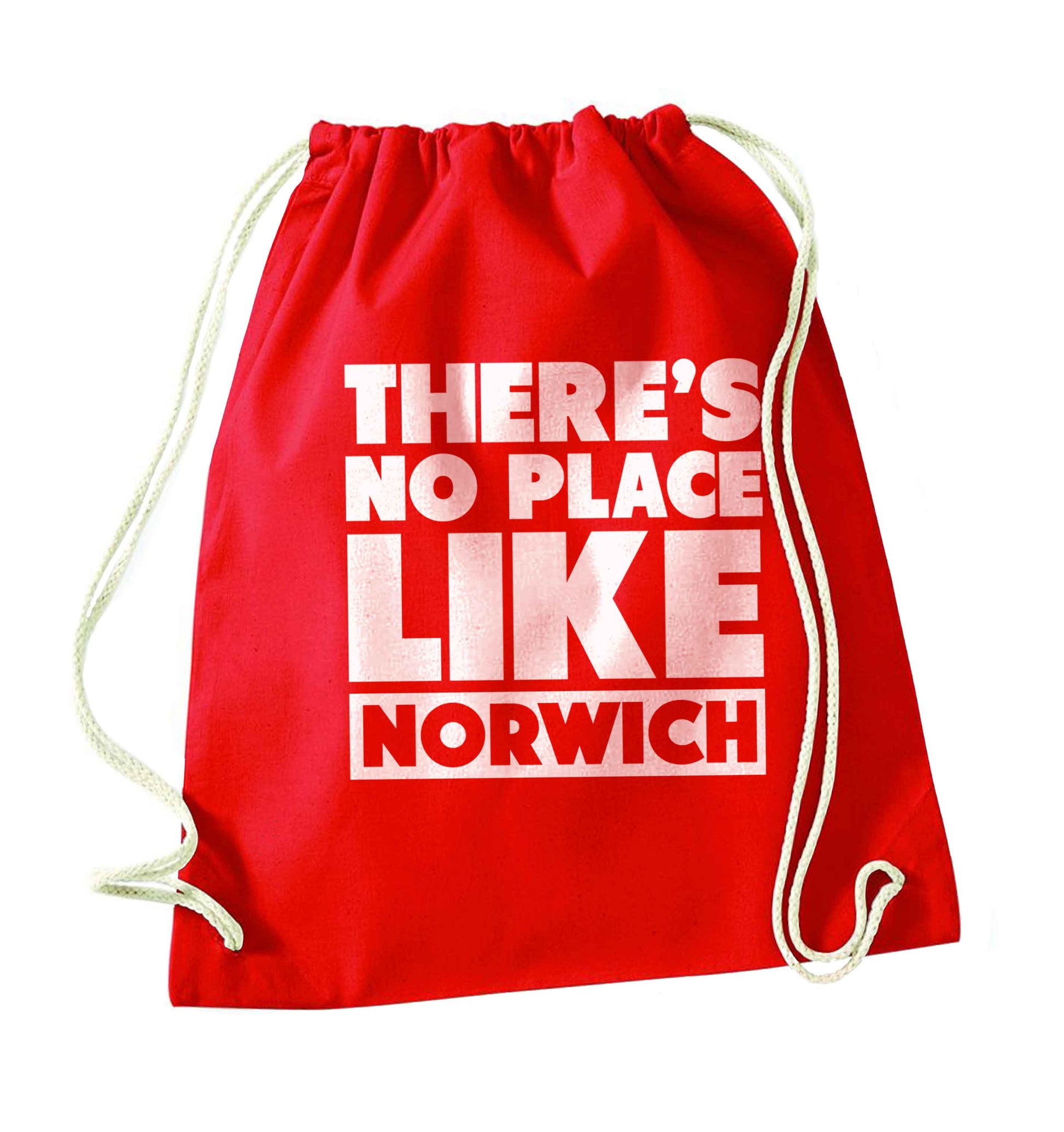 There's no place like Norwich red drawstring bag 
