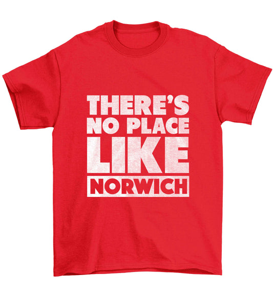 There's no place like Norwich Children's red Tshirt 12-13 Years