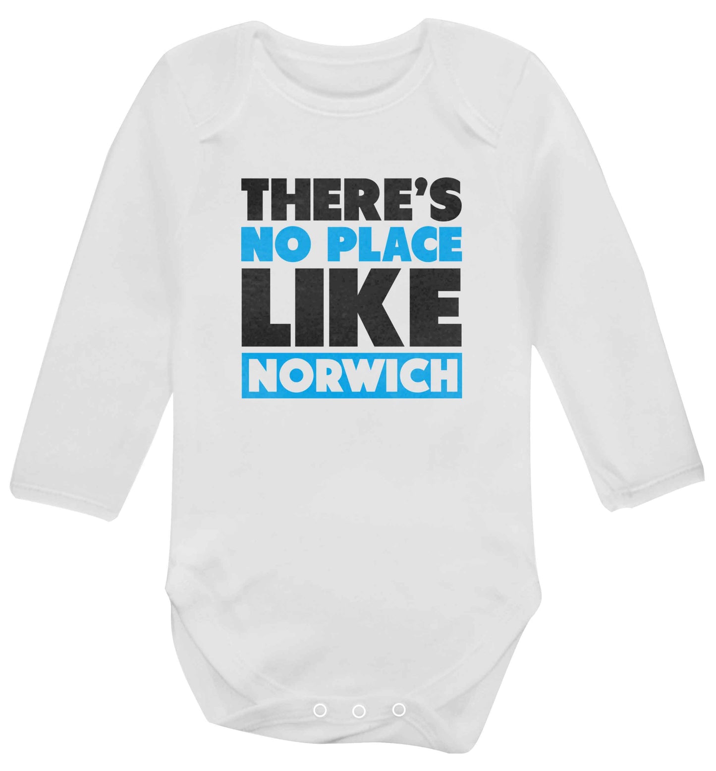 There's no place like Norwich baby vest long sleeved white 6-12 months