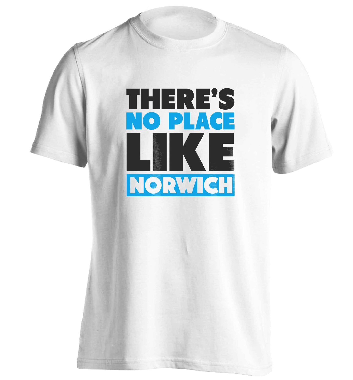 There's no place like Norwich adults unisex white Tshirt 2XL