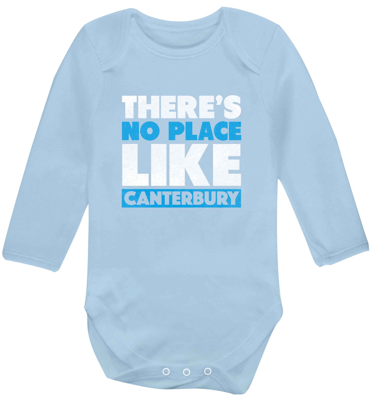 There's no place like Canterbury baby vest long sleeved pale blue 6-12 months