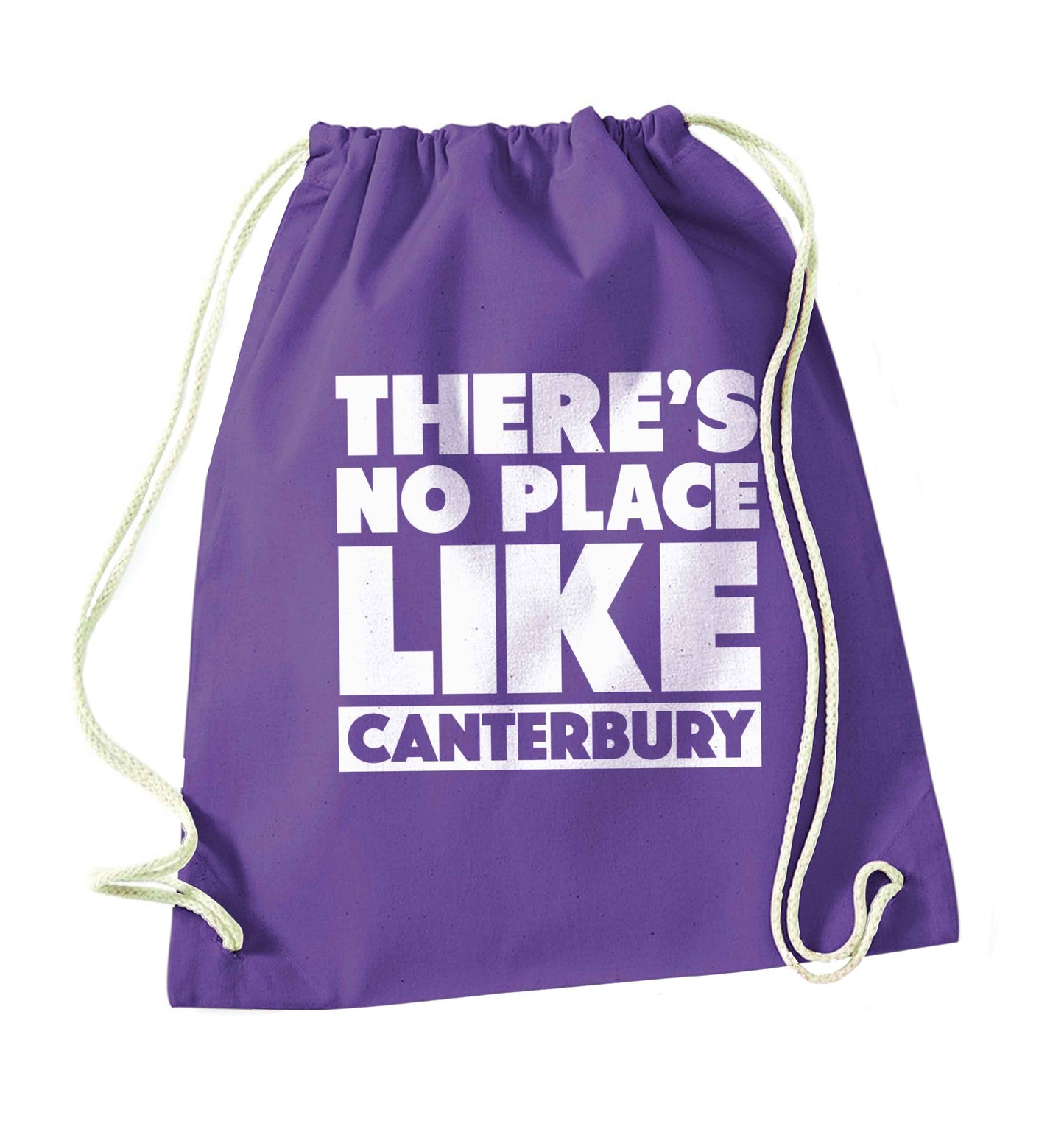 There's no place like Canterbury purple drawstring bag