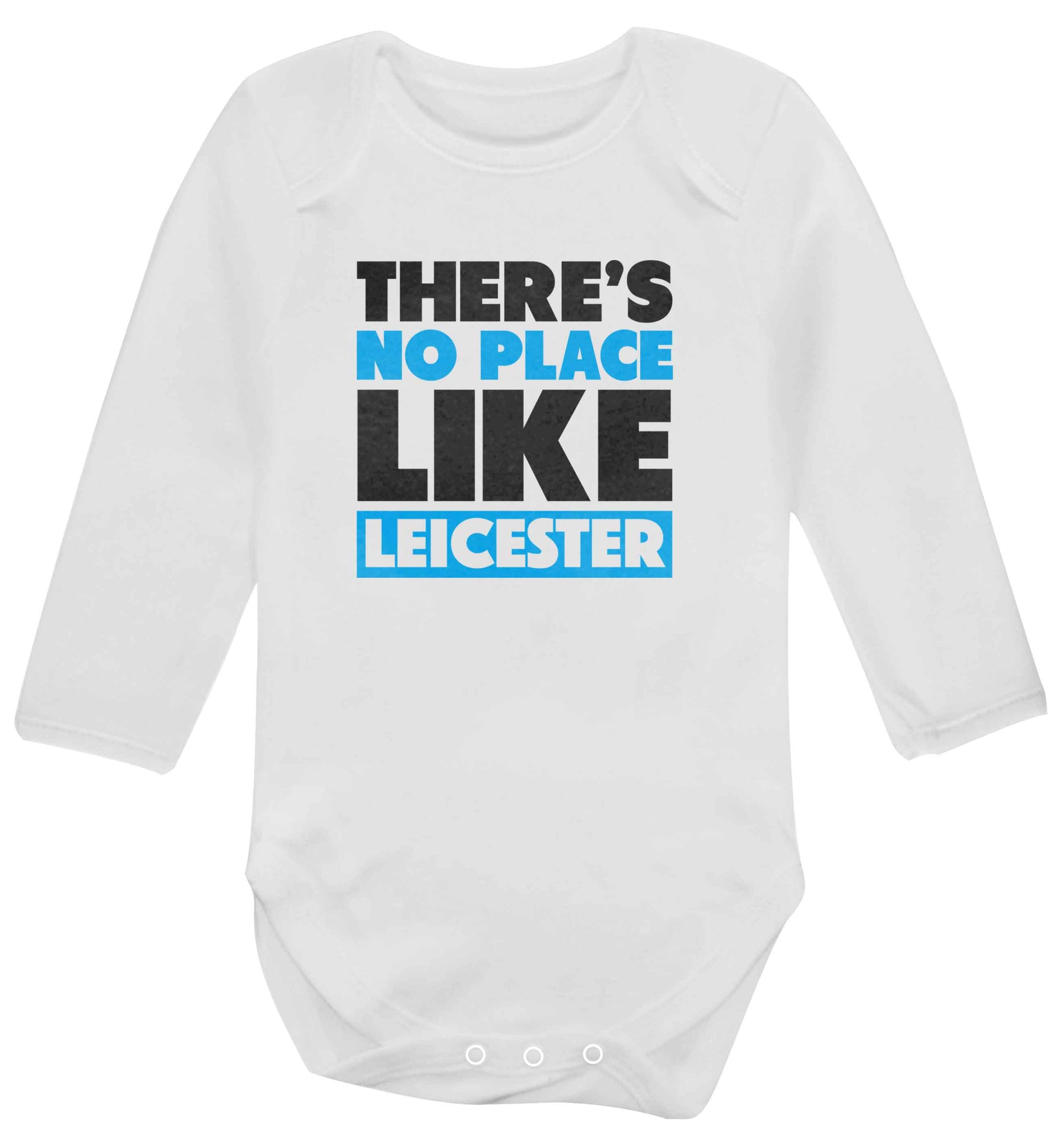 There's no place like Leicester baby vest long sleeved white 6-12 months