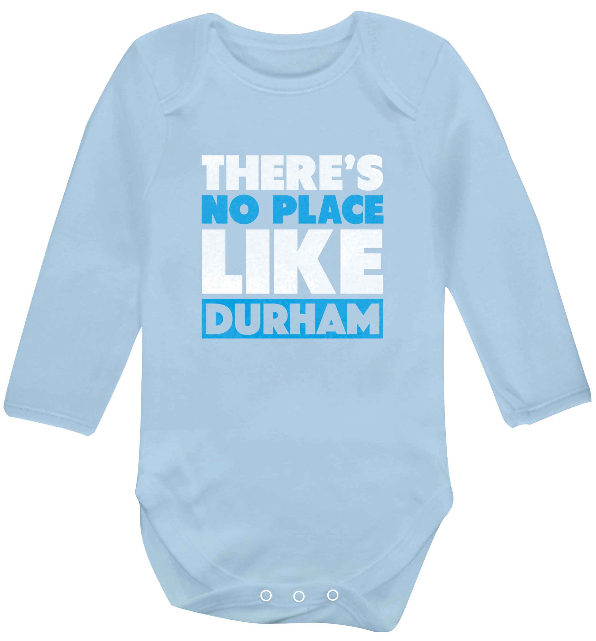 There's no place like Durham baby vest long sleeved pale blue 6-12 months