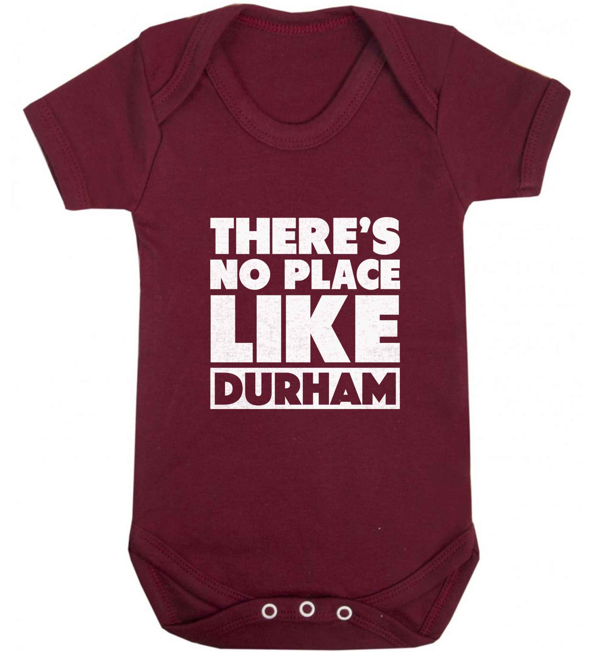 There's no place like Durham baby vest maroon 18-24 months