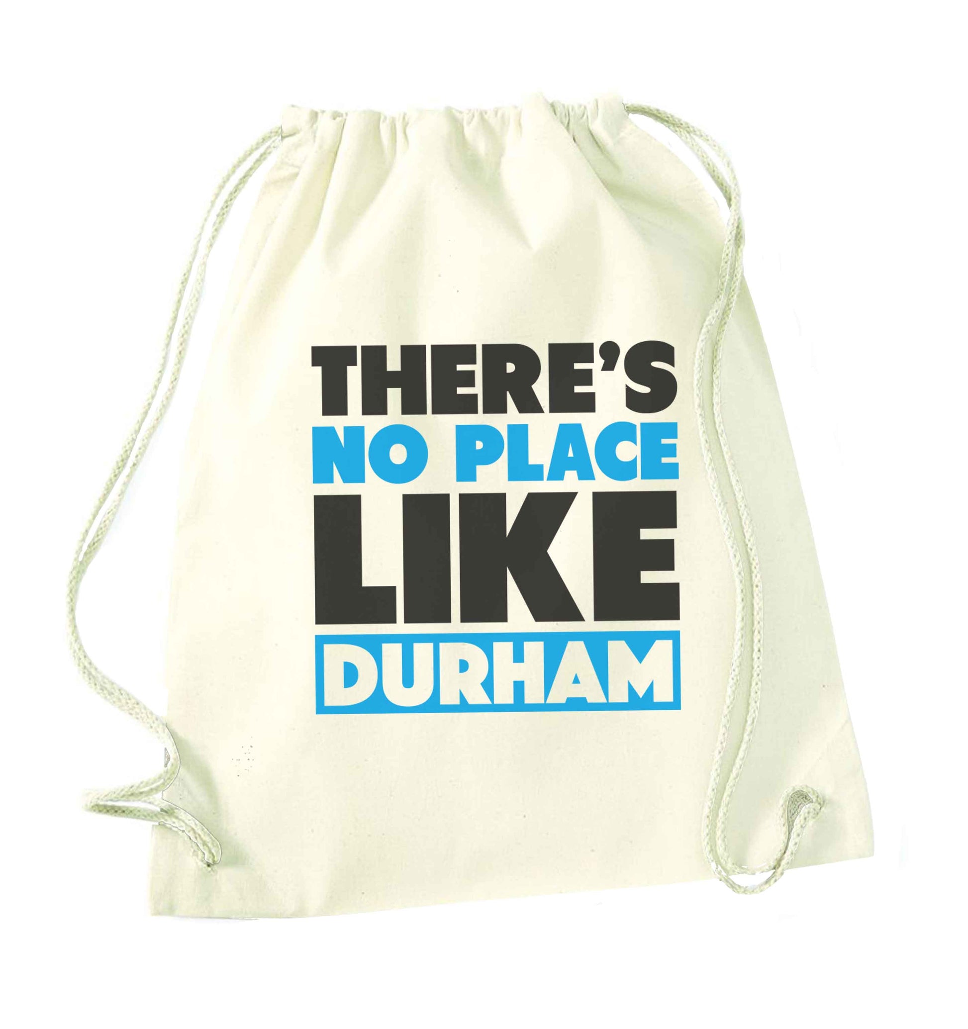 There's no place like Durham natural drawstring bag