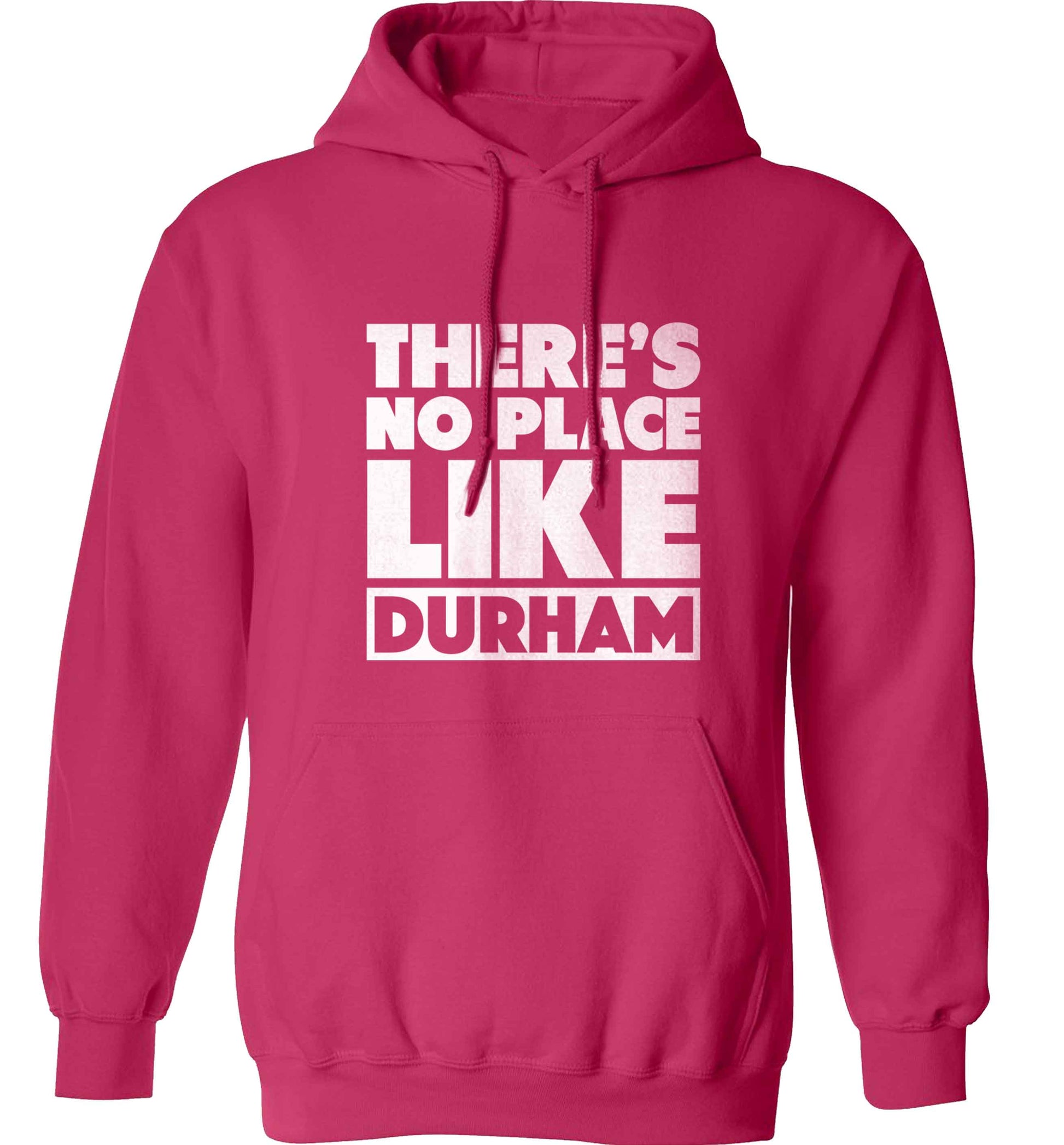 There's no place like Durham adults unisex pink hoodie 2XL