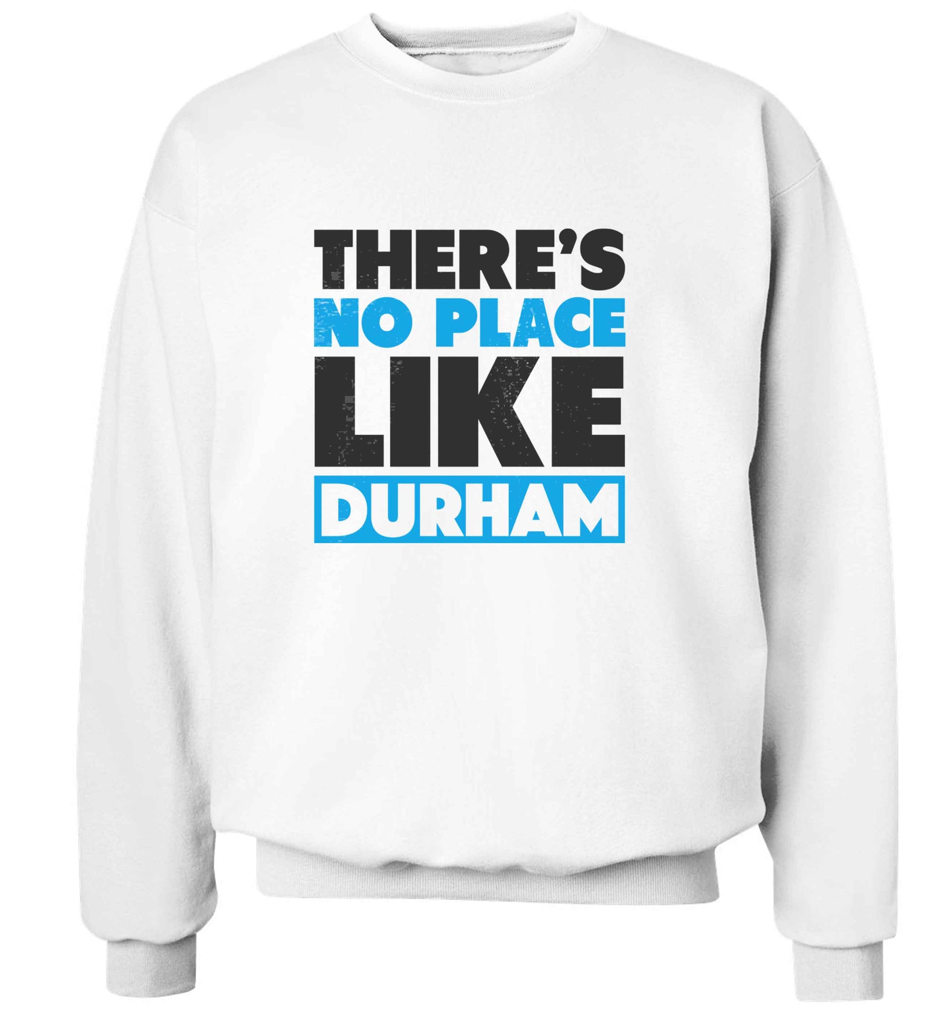 There's no place like Durham adult's unisex white sweater 2XL