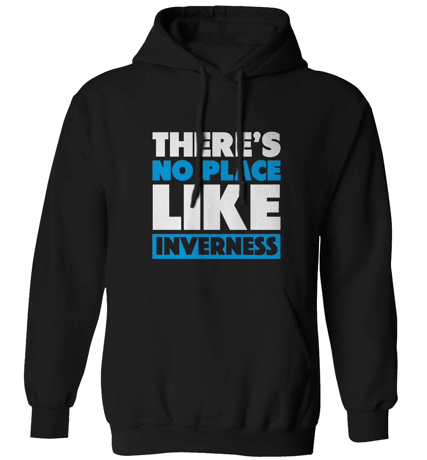 There's no place like Inverness adults unisex black hoodie 2XL