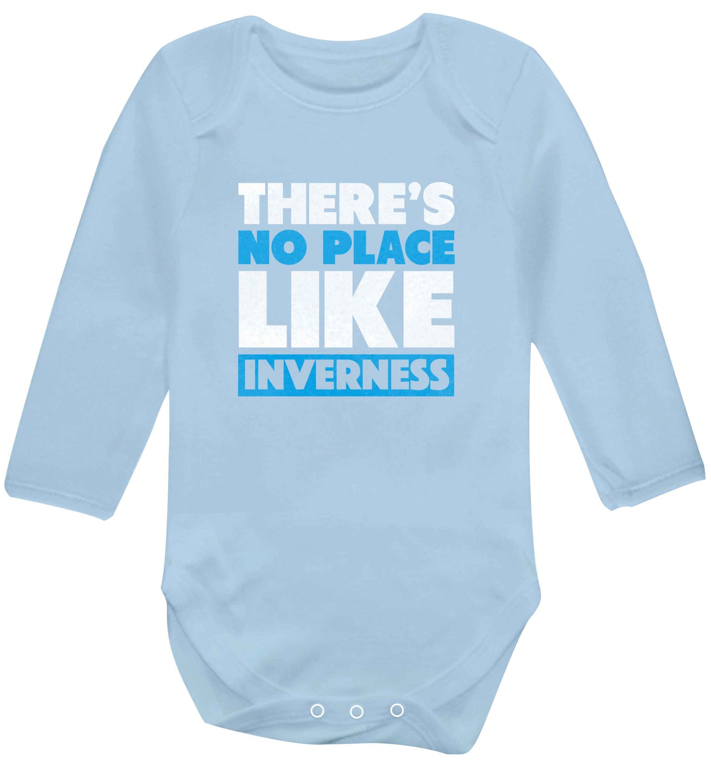 There's no place like Inverness baby vest long sleeved pale blue 6-12 months