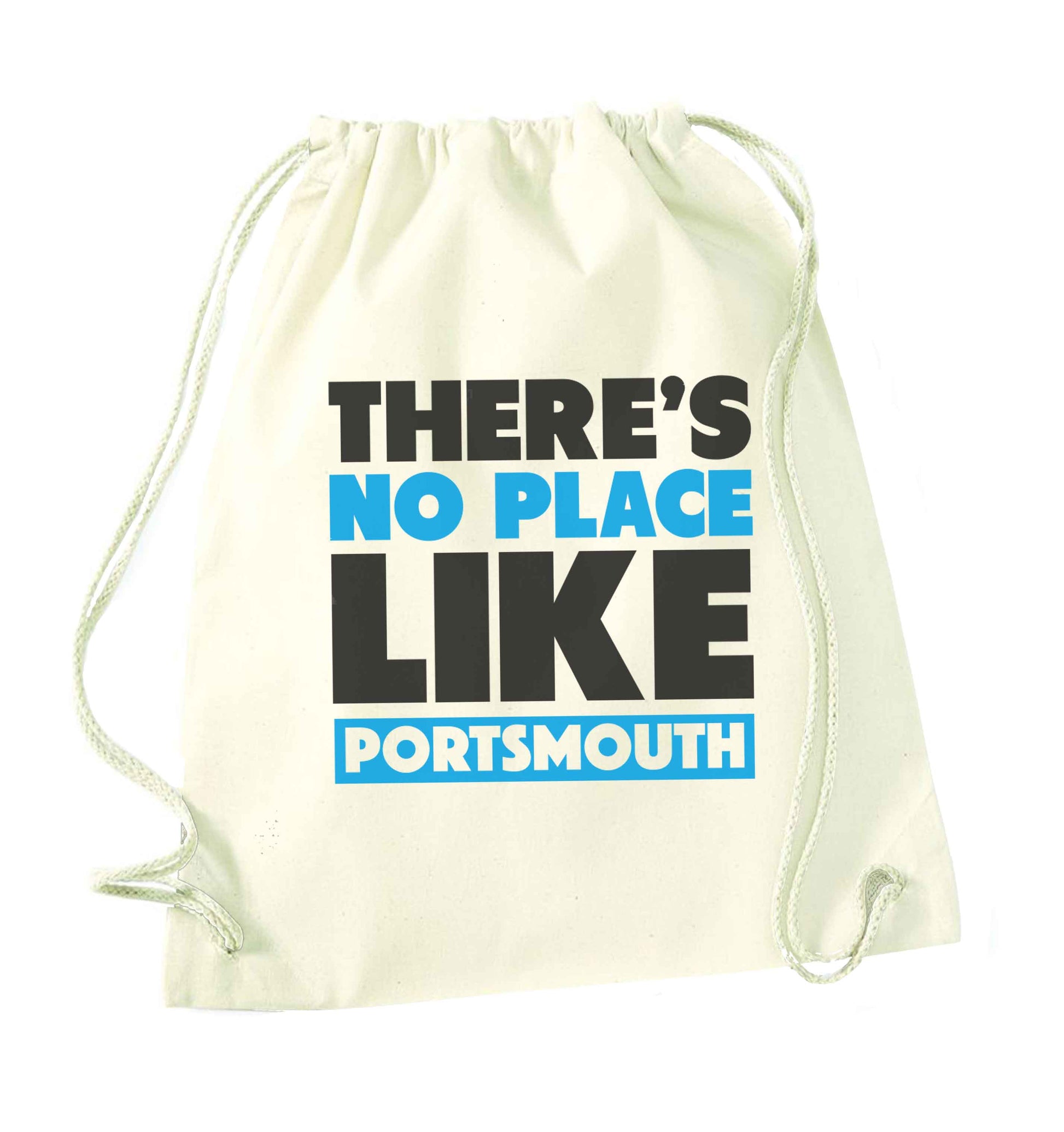 There's no place like Porstmouth natural drawstring bag
