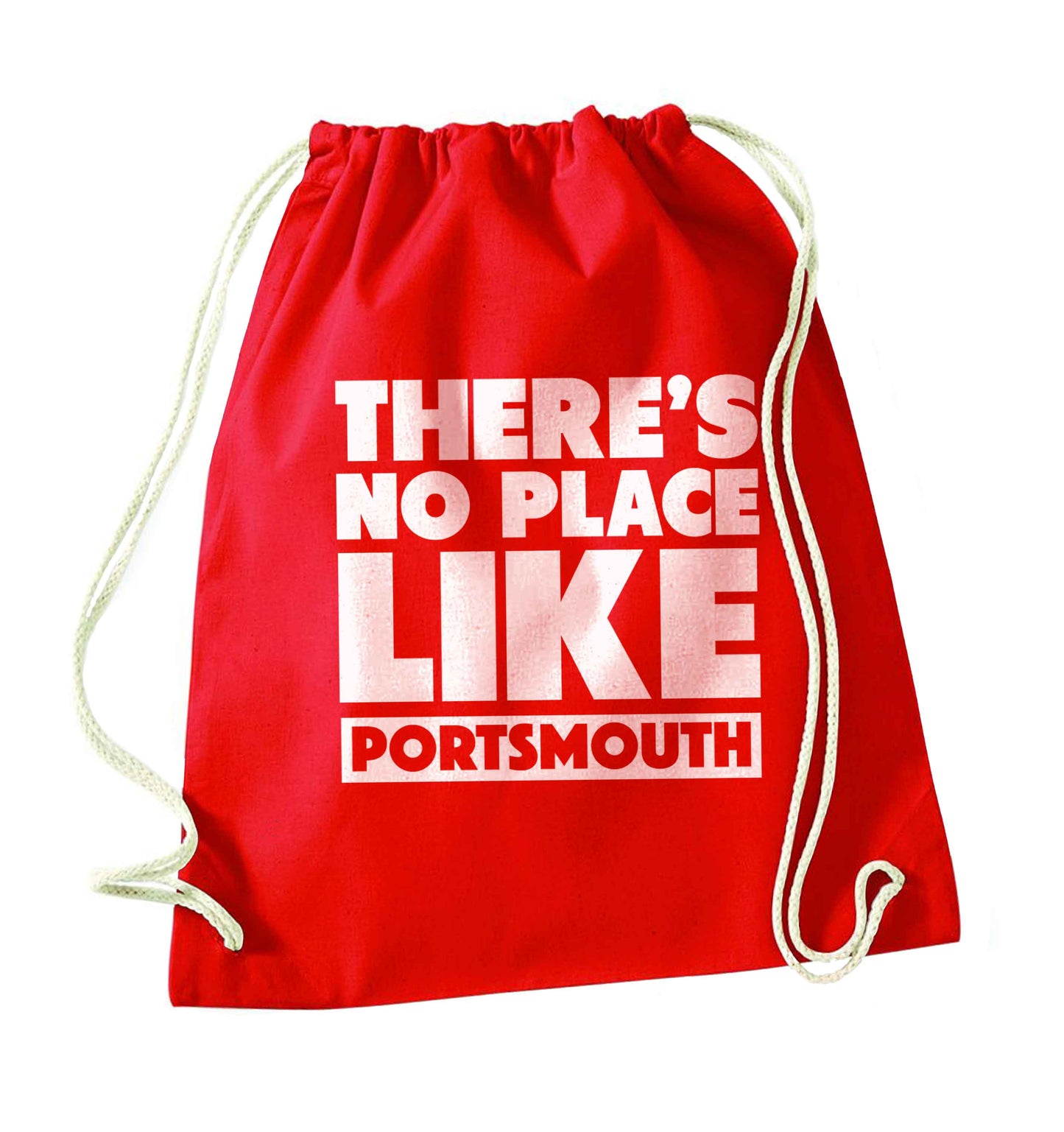 There's no place like Porstmouth red drawstring bag 