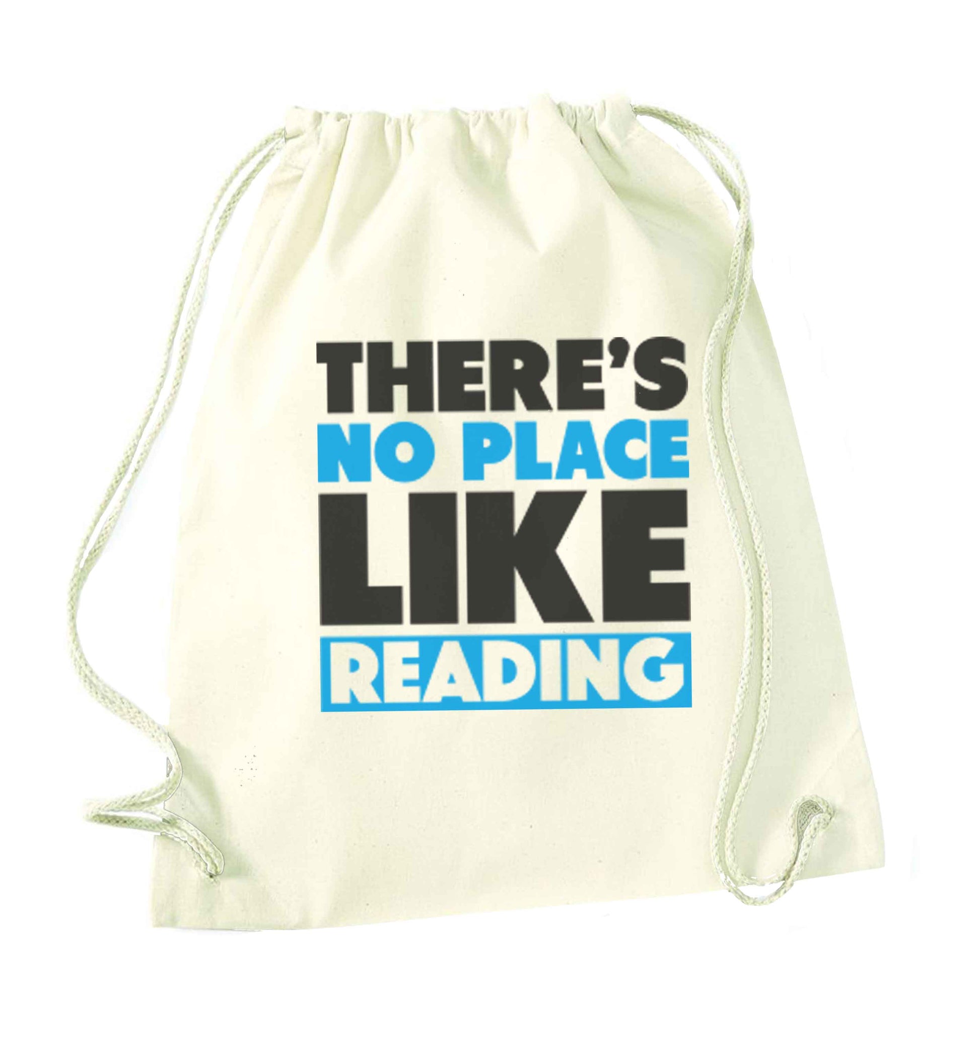 There's no place like Readingnatural drawstring bag