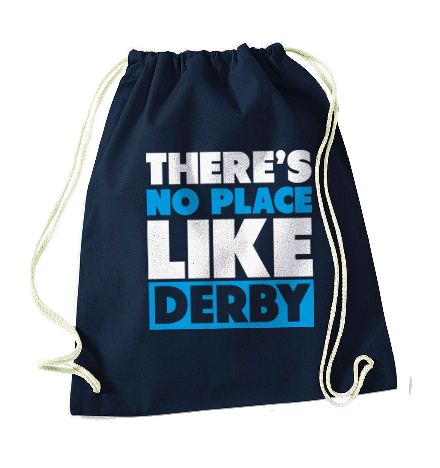 There's no place like Derby navy drawstring bag