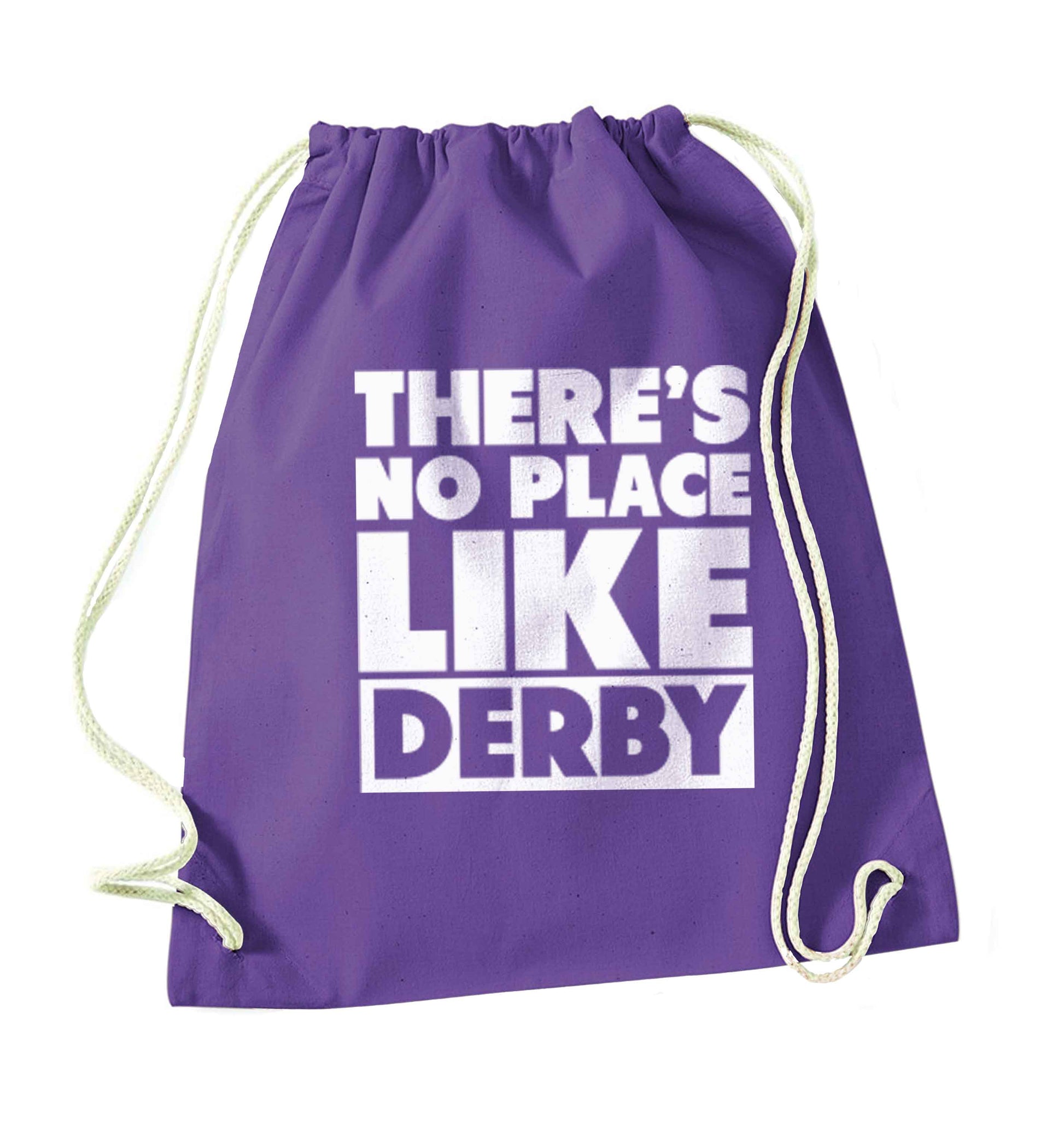 There's no place like Derby purple drawstring bag