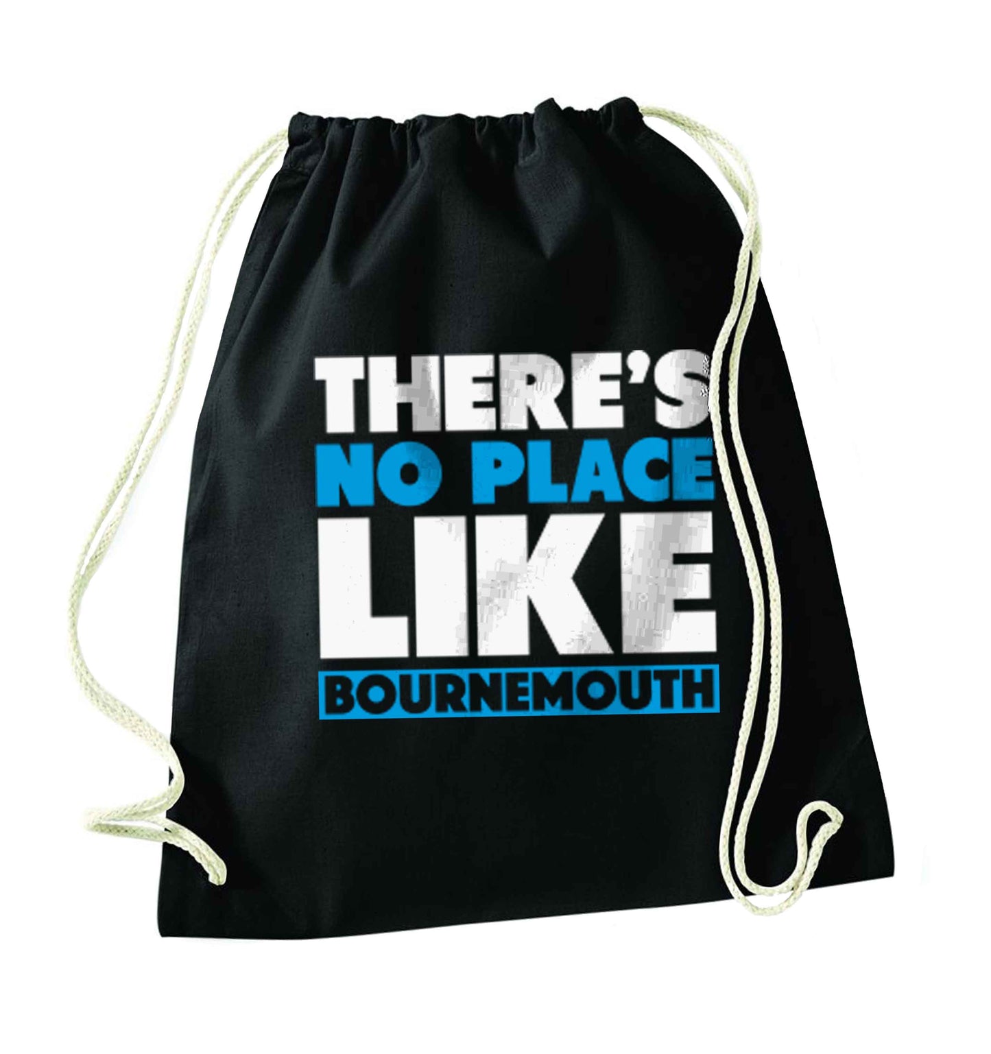 There's no place like Bournemouth black drawstring bag