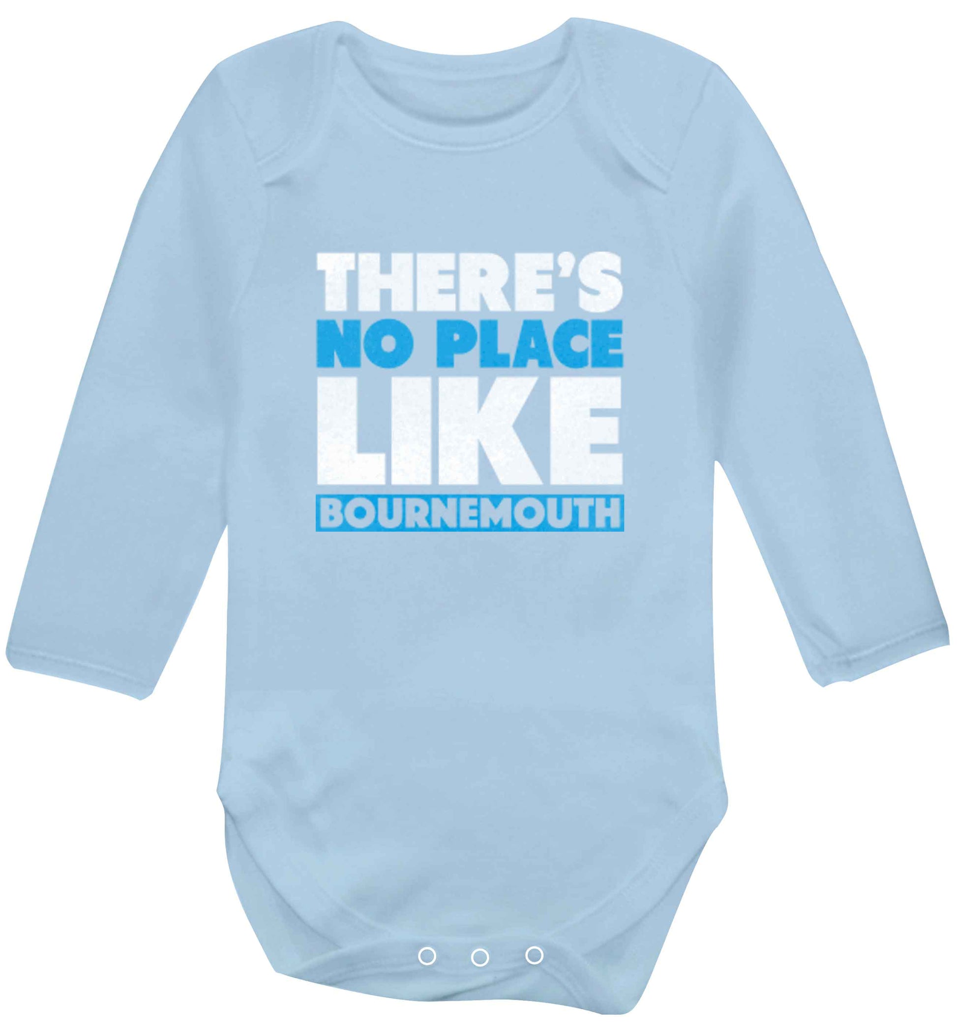 There's no place like Bournemouth baby vest long sleeved pale blue 6-12 months