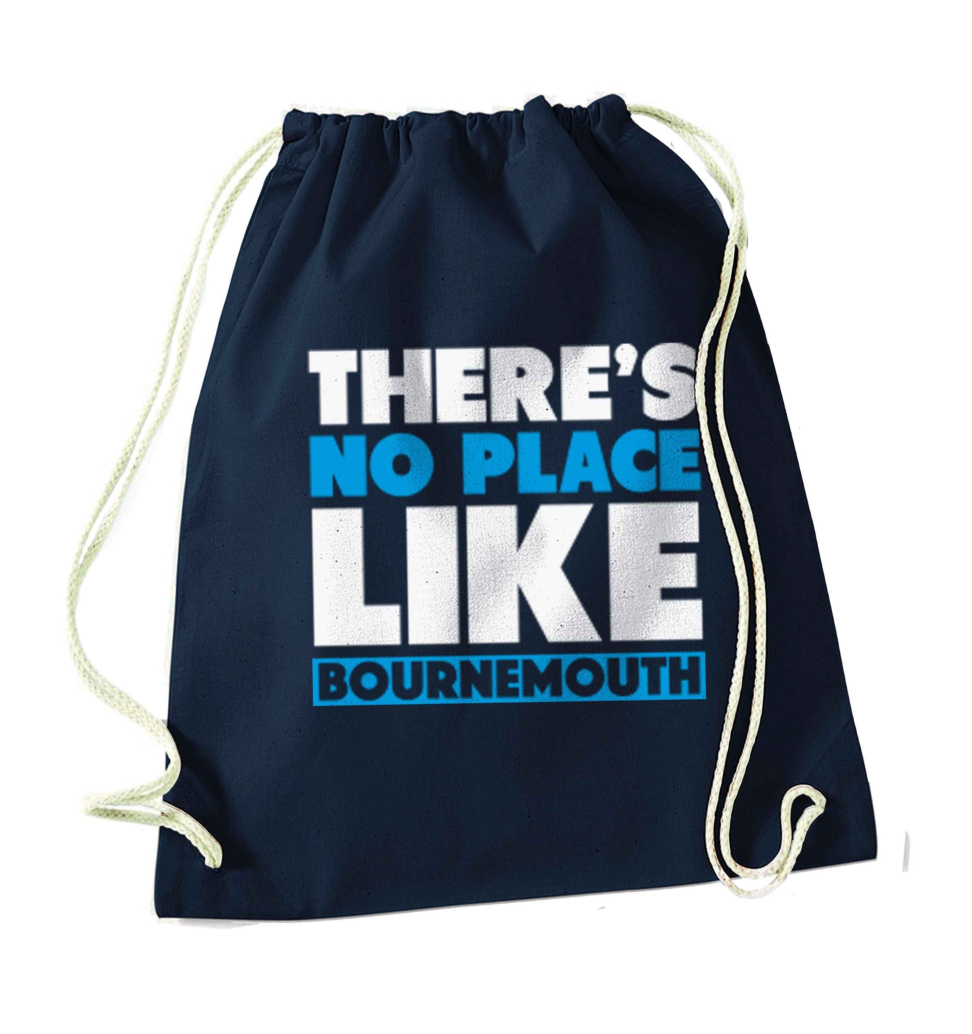 There's no place like Bournemouth navy drawstring bag