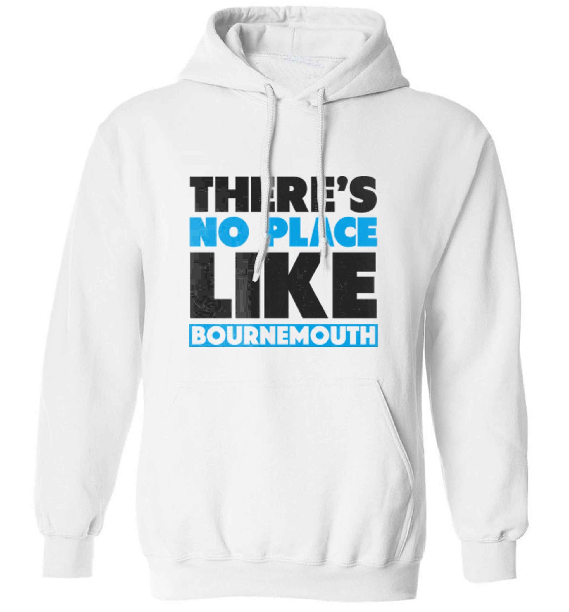 There's no place like Bournemouth adults unisex white hoodie 2XL