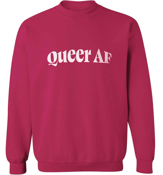 Queer AF adult's unisex pink sweater 2XL