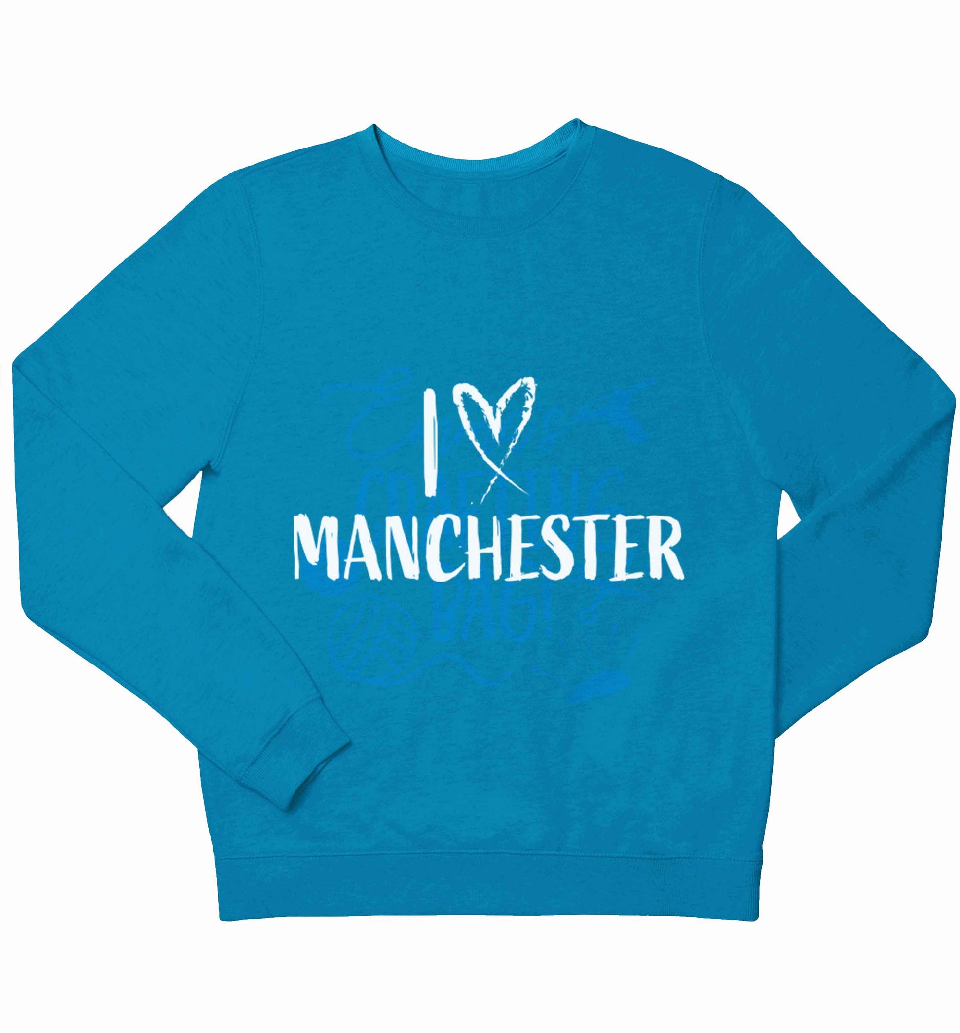 I love Manchester children's blue sweater 12-13 Years