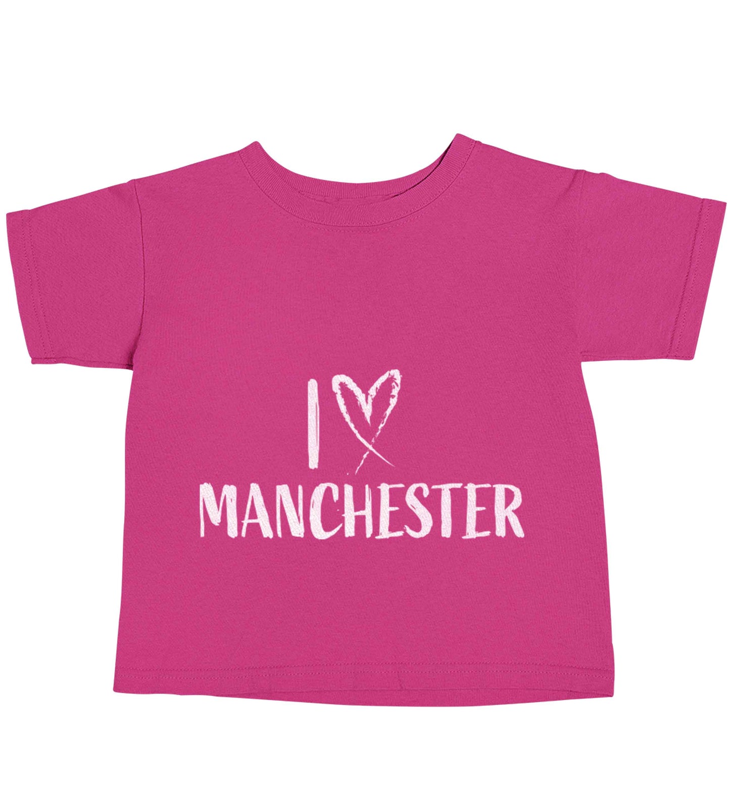 I love Manchester pink baby toddler Tshirt 2 Years
