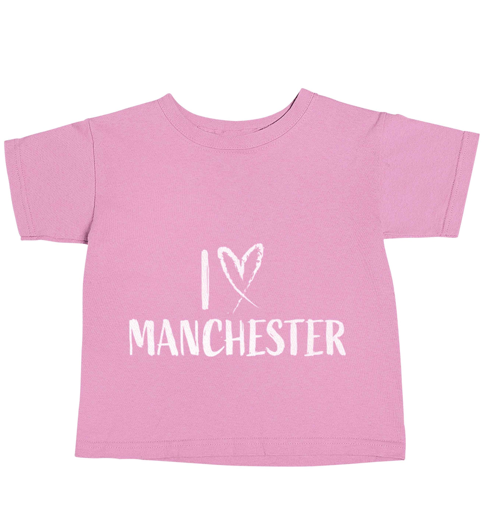 I love Manchester light pink baby toddler Tshirt 2 Years