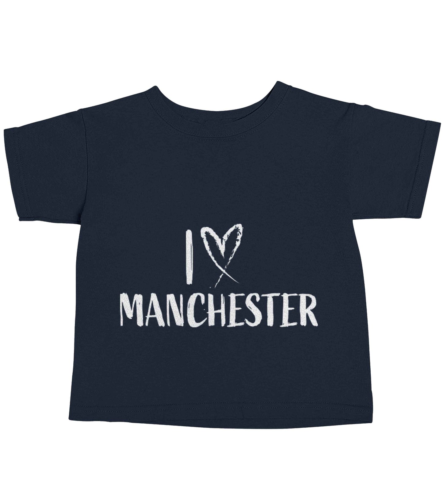 I love Manchester navy baby toddler Tshirt 2 Years