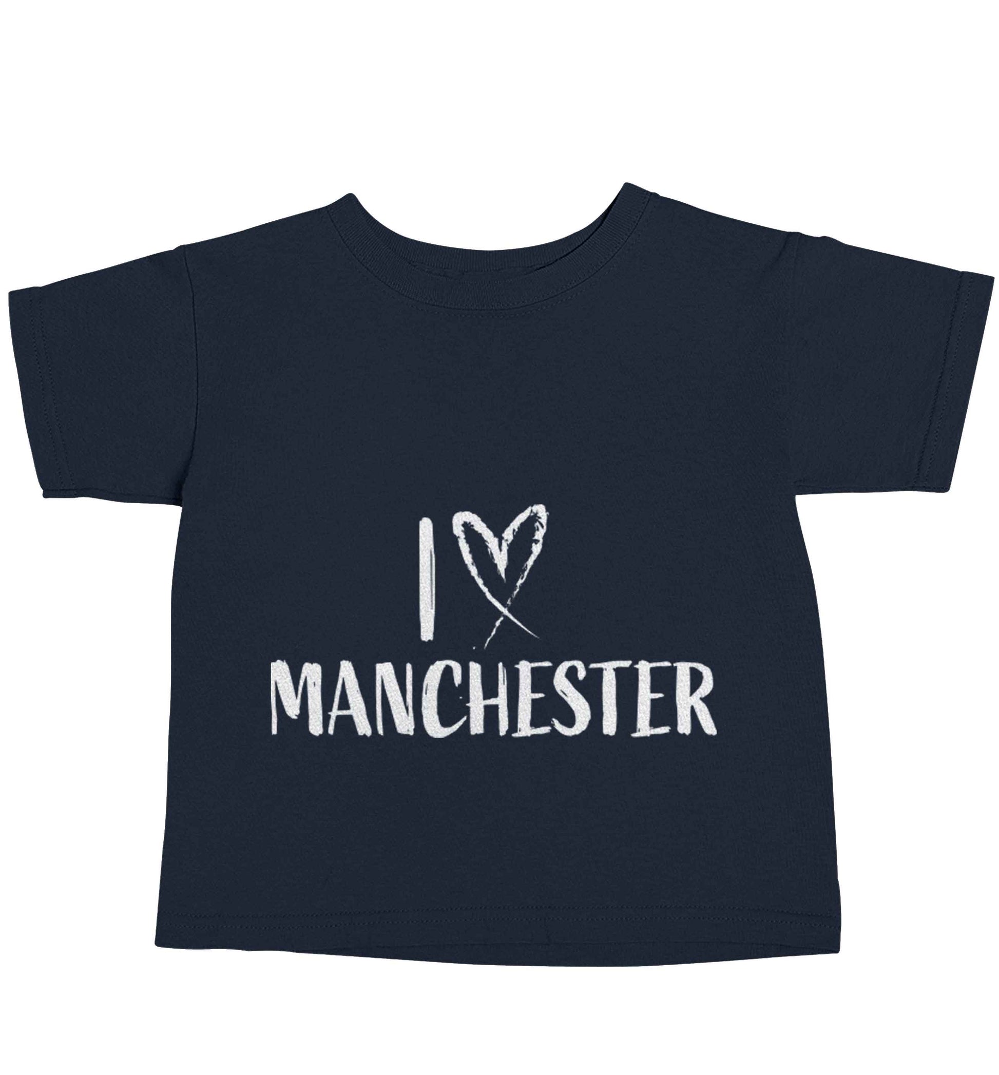 I love Manchester navy baby toddler Tshirt 2 Years
