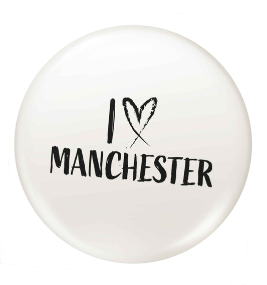 I love Manchester small 25mm Pin badge