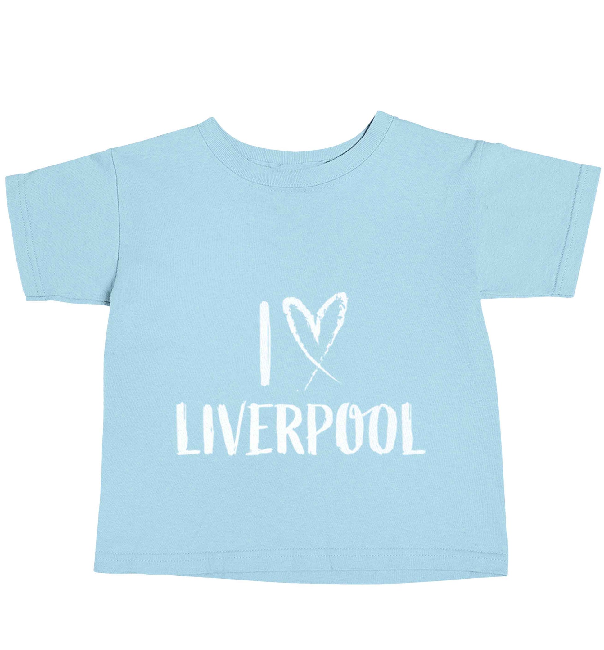 I love Liverpool light blue baby toddler Tshirt 2 Years