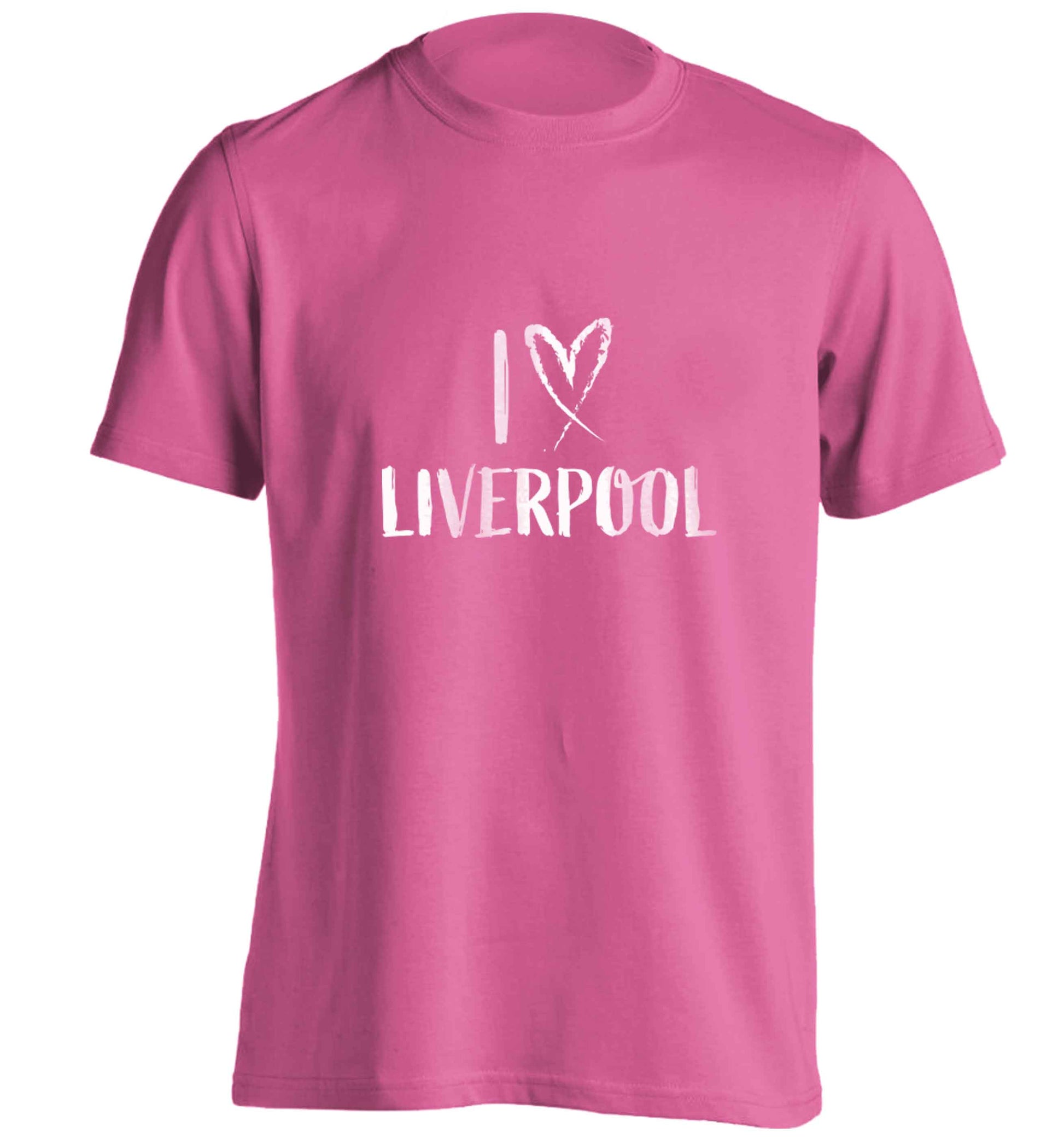 I love Liverpool adults unisex pink Tshirt 2XL