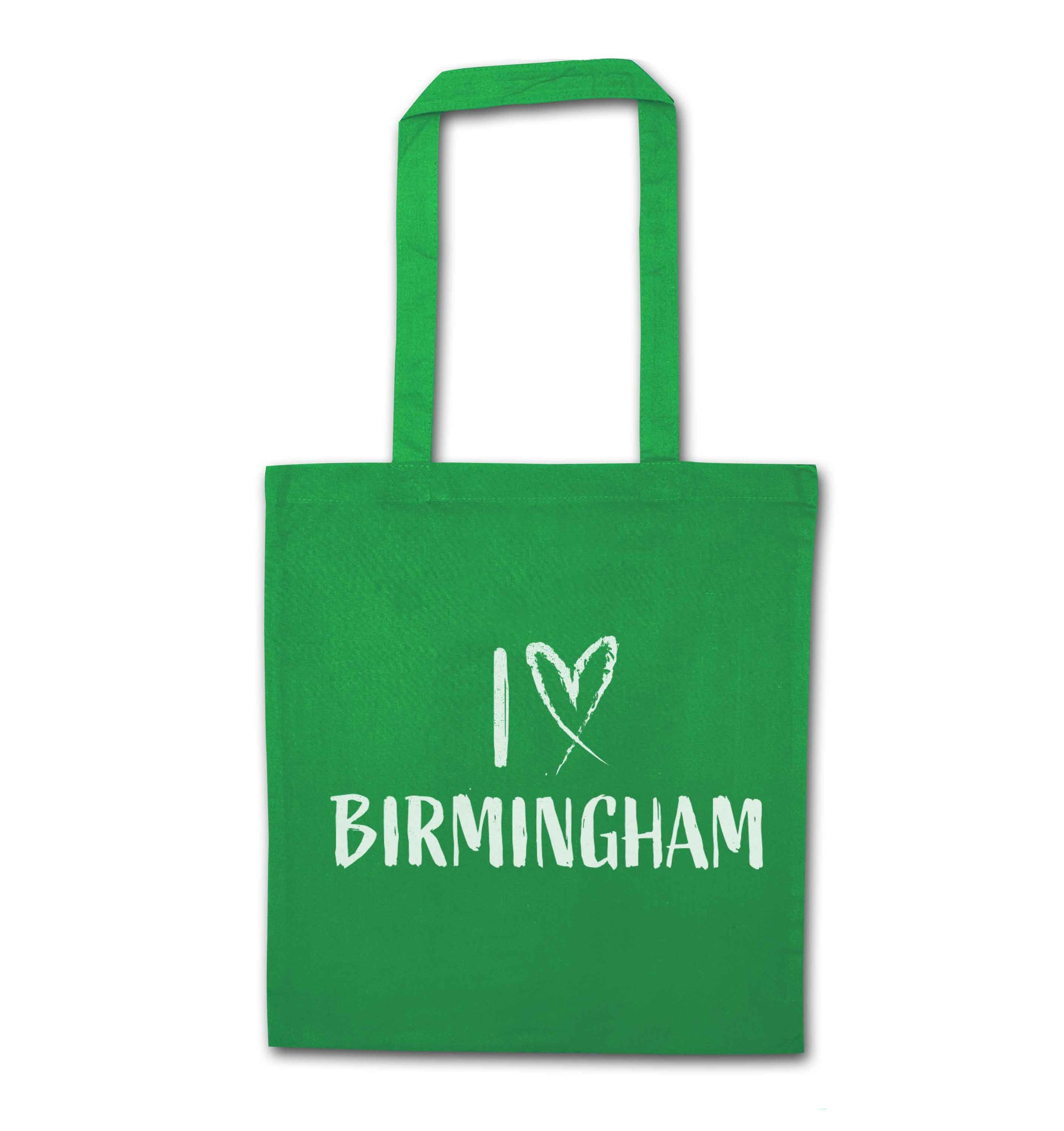 I love Birmingham green tote bag