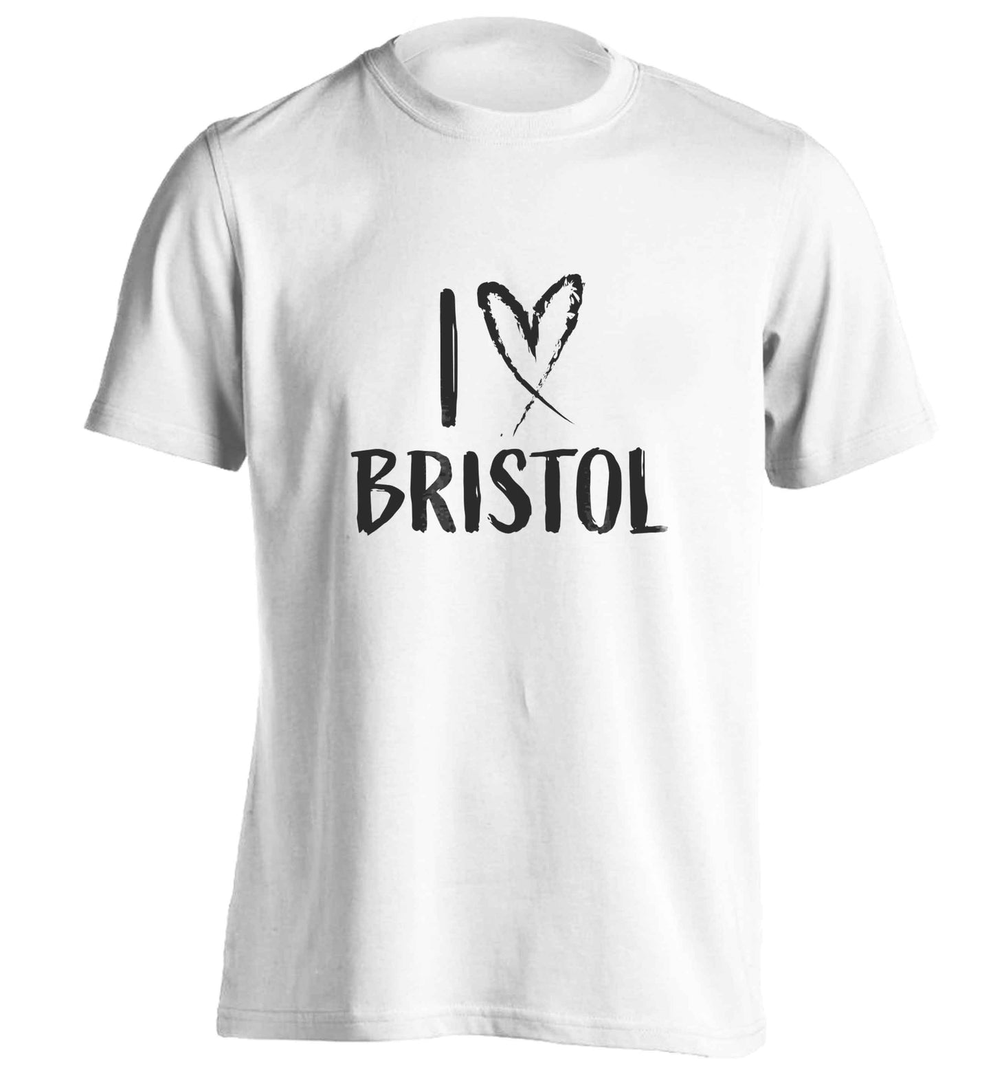 I love Bristol adults unisex white Tshirt 2XL