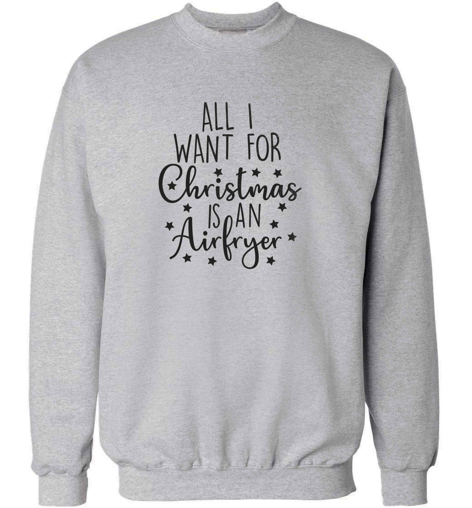 All I want for Christmas is an airfryeradult's unisex grey sweater 2XL